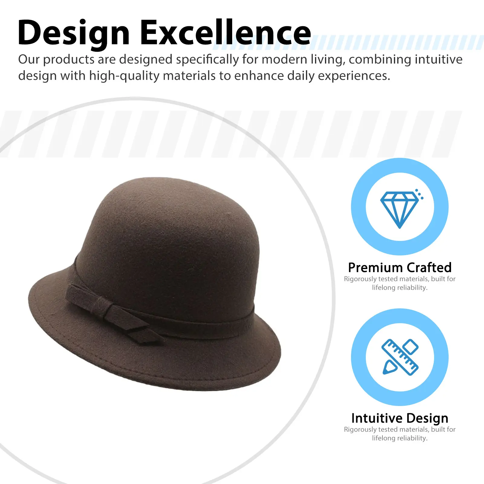 Summer Hats French Warm Bucket Hat Large Brim Bell Crown Flatters Face Shape for Women Daily Commute Vacations Autumn Winter