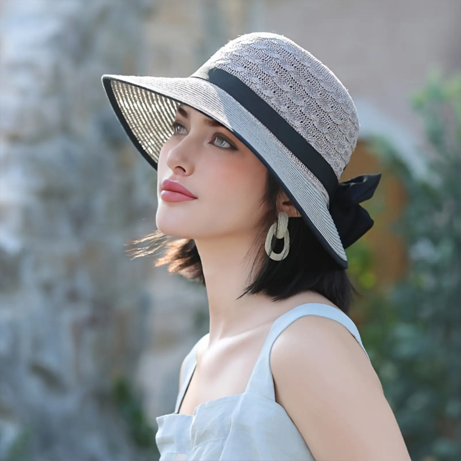 Wide Brim Straw Sun Hat Summer Beach Straw Sun Hat Beach Vacation Sun Protection Sun Hats for Summer Spring Fall Beach Gift