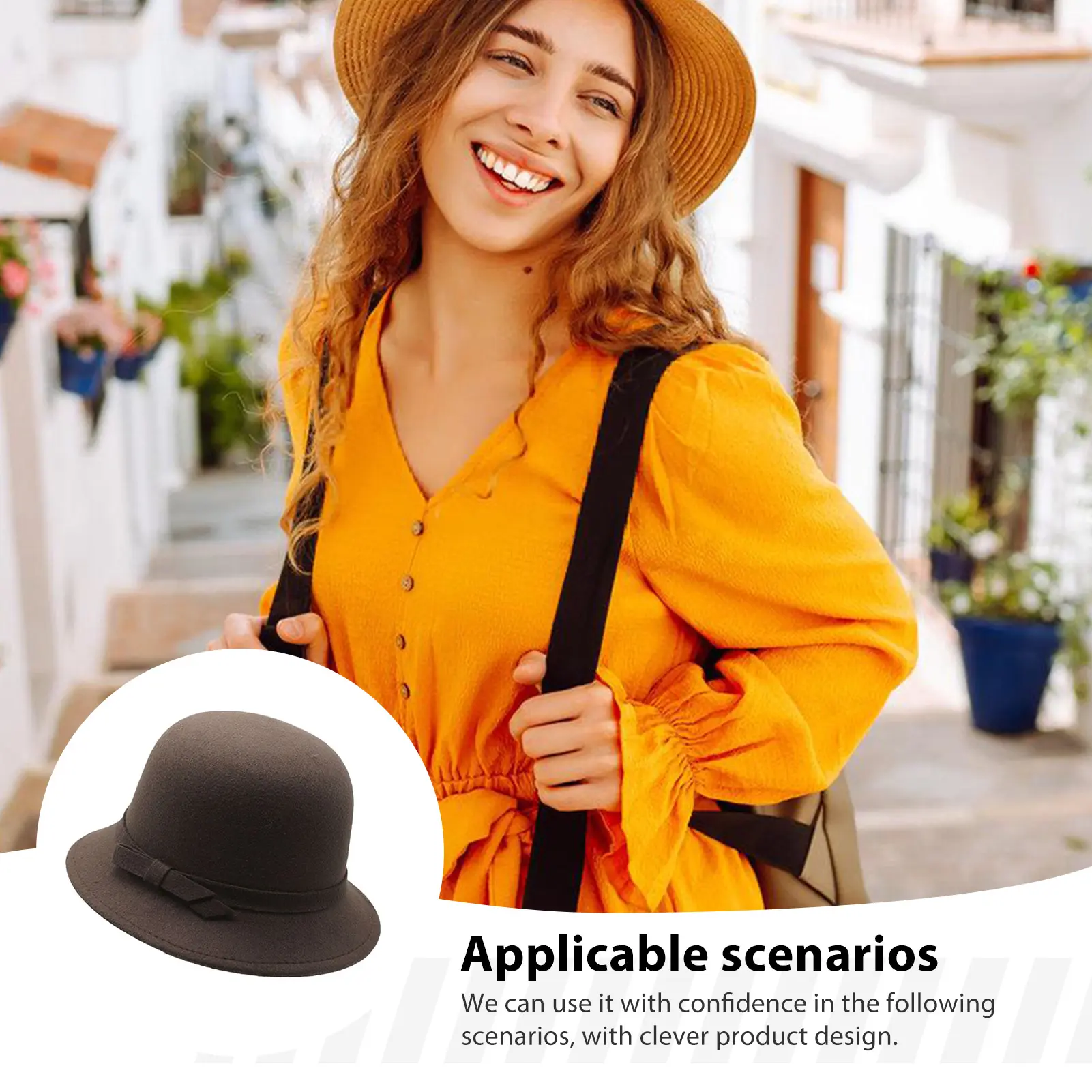 Summer Hats French Warm Bucket Hat Large Brim Bell Crown Flatters Face Shape for Women Daily Commute Vacations Autumn Winter