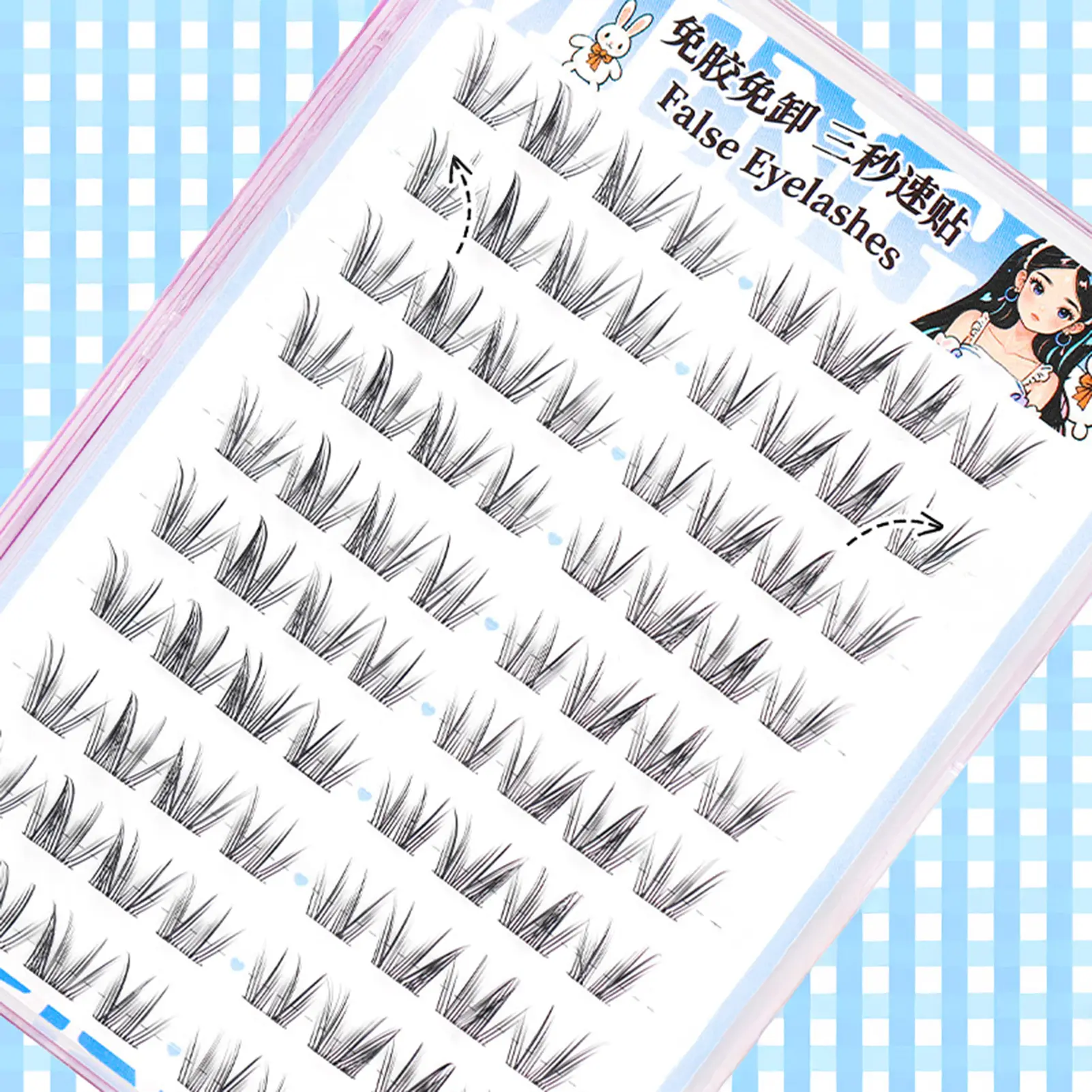False Eyelashes C Curl Press on Lash Clusters 9-11mm Pre Glued Lash Clusters for Lash Enthusiast Or Beginner Makeup Tool