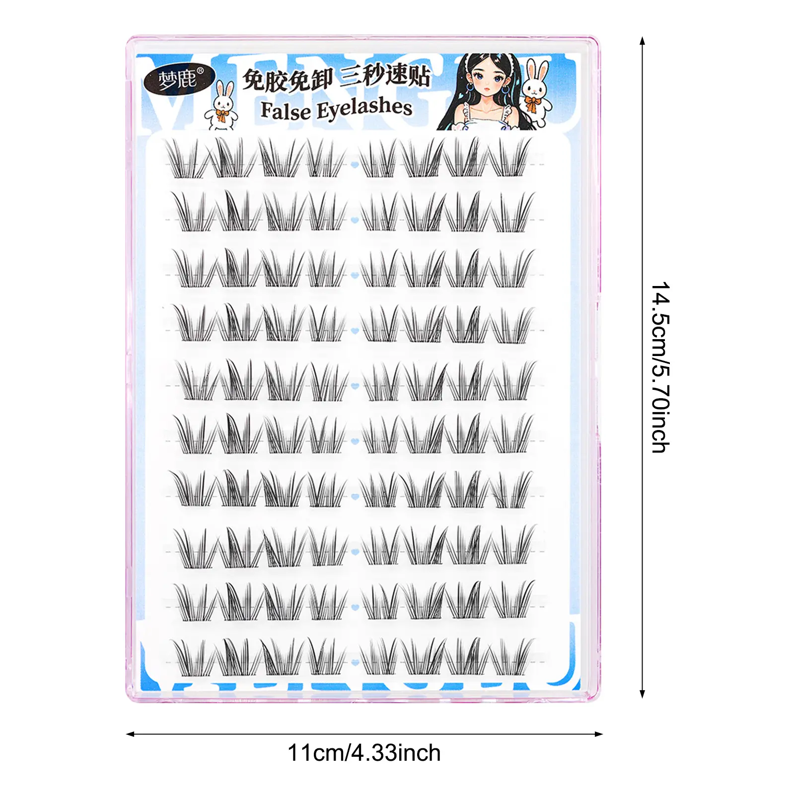 False Eyelashes C Curl Press on Lash Clusters 9-11mm Pre Glued Lash Clusters for Lash Enthusiast Or Beginner Makeup Tool