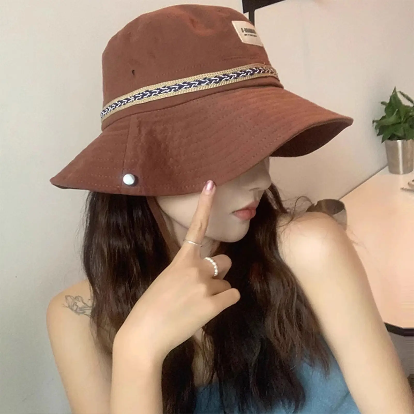 Cowboy Hat Fisherman Hat Summer Hiking Fisherman Hat Ethnic Style Breathable Summer Bucket Hats for Travel Riding