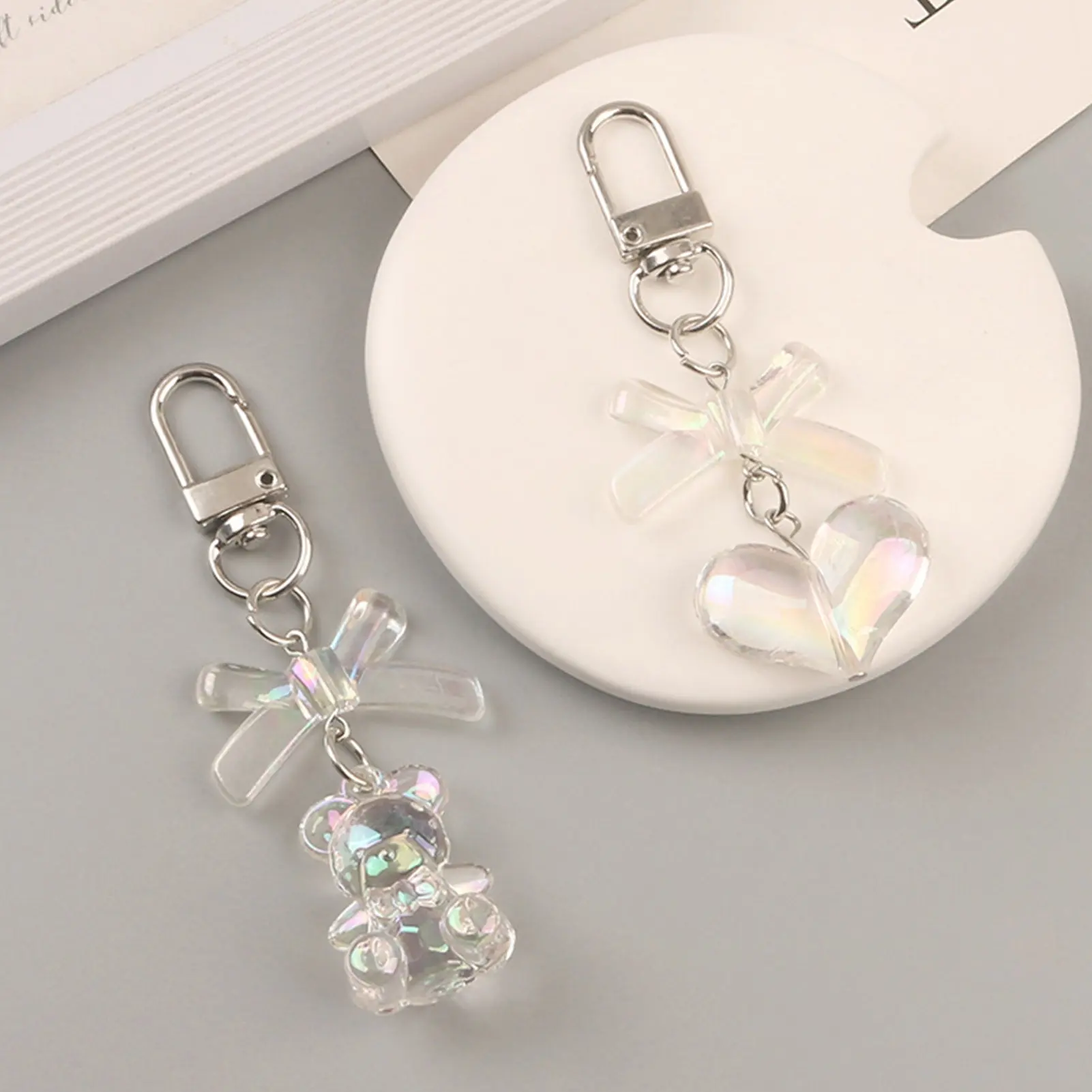 Three-dimensional Love Bear Key Chain Love Female Key Chain Girl Handbag Pendant Diy Key Chain Jewelry Gifts Adorable Design