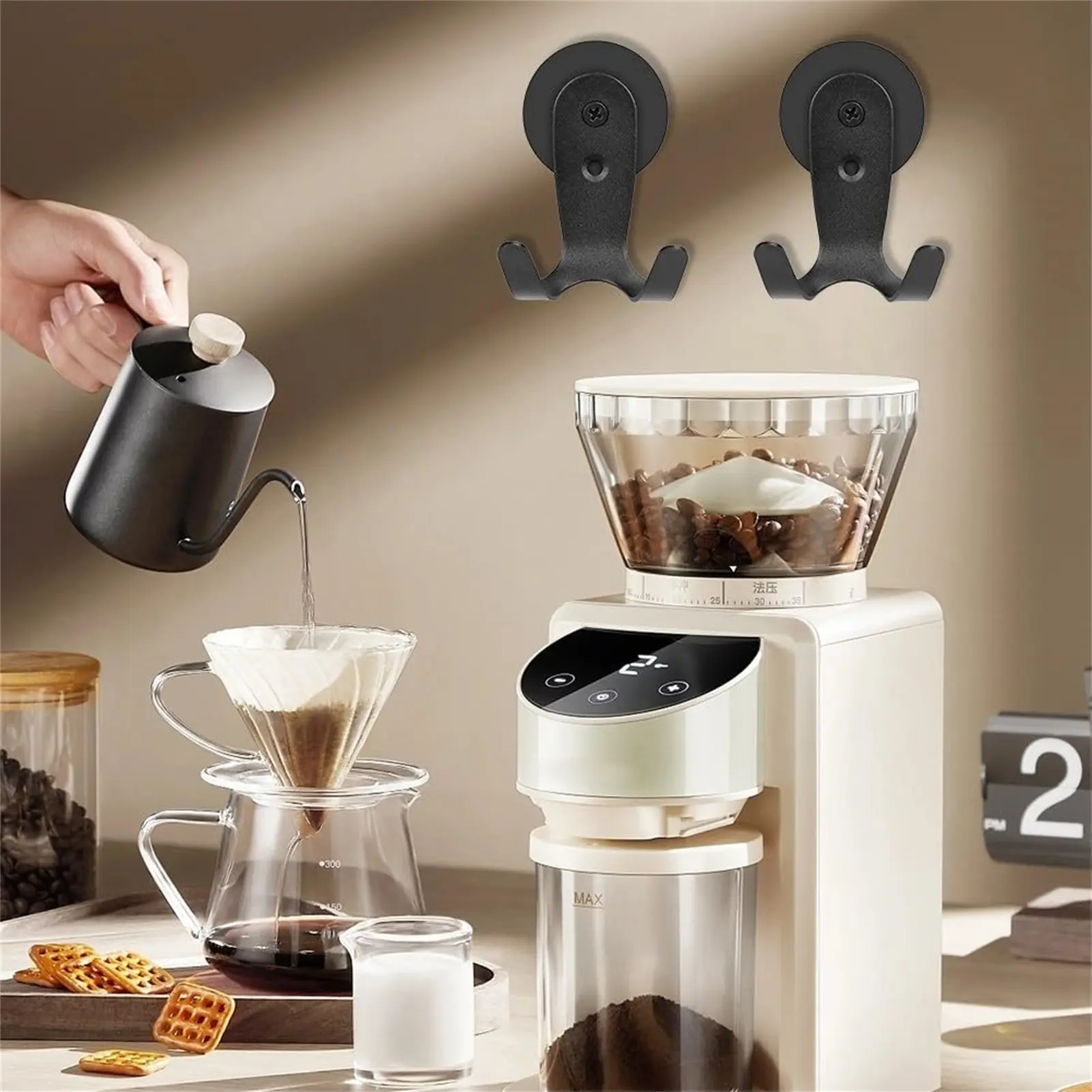 2 Strong Magnetic Hooks Durable Suitable Kitchen Refrigerator Bathroom And Living Room Convenient To Install And Save Space