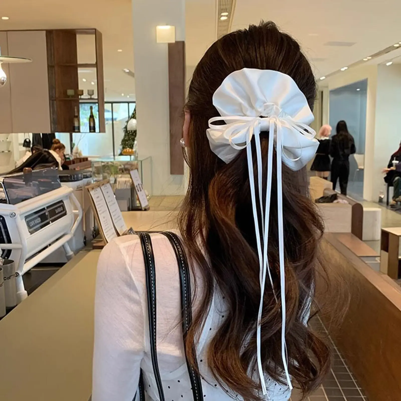 Sweet Hair Band Butterfly French Ballet Cream Girl's Large Intestine Hair Elastic Headdress Ponytail Clip Hair Rope Exquisite