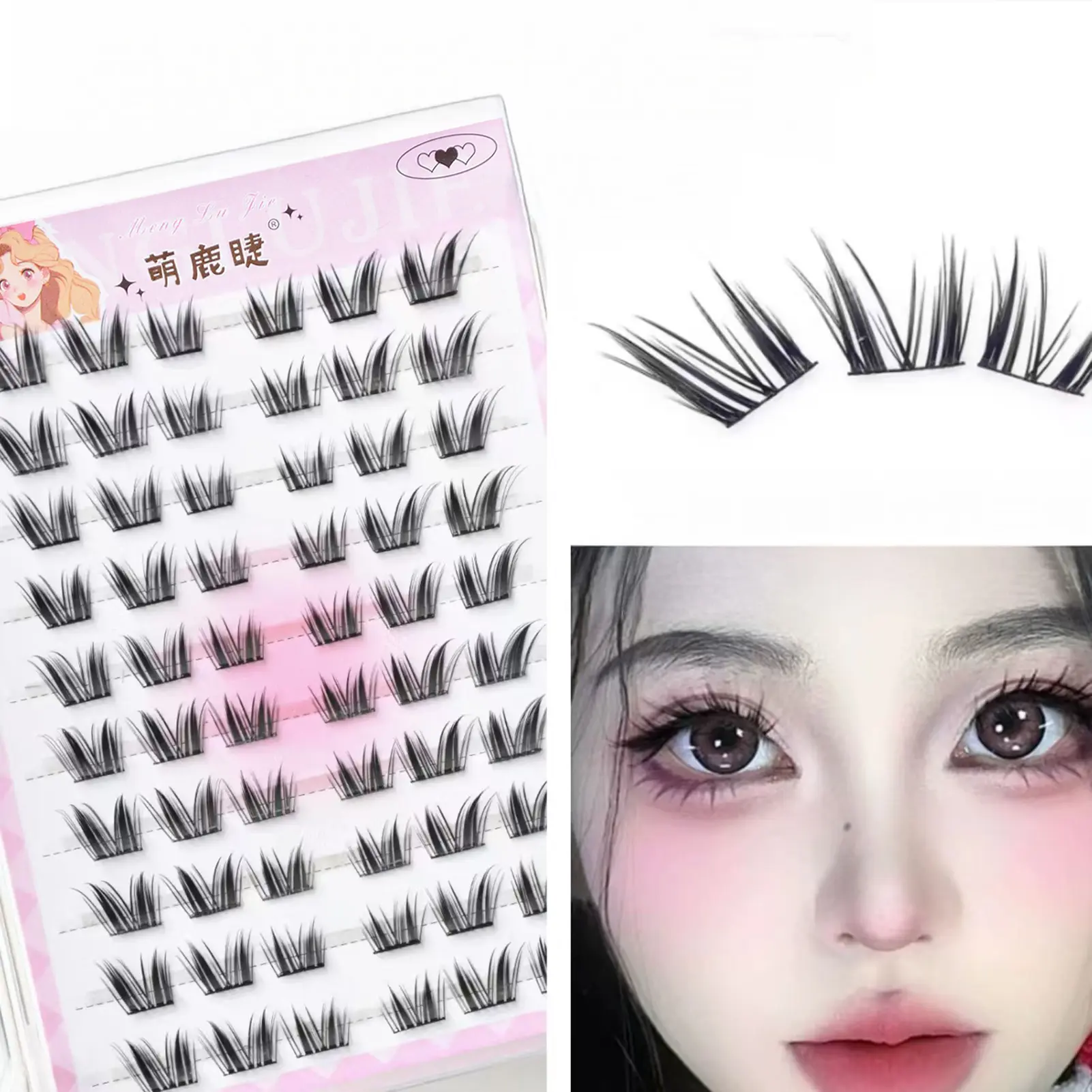 Soft Individual Anime Lashes C Curl Thin Band False Eyelashes Curled From Morning Till Night False Eyelashes DIY Makeup Tool
