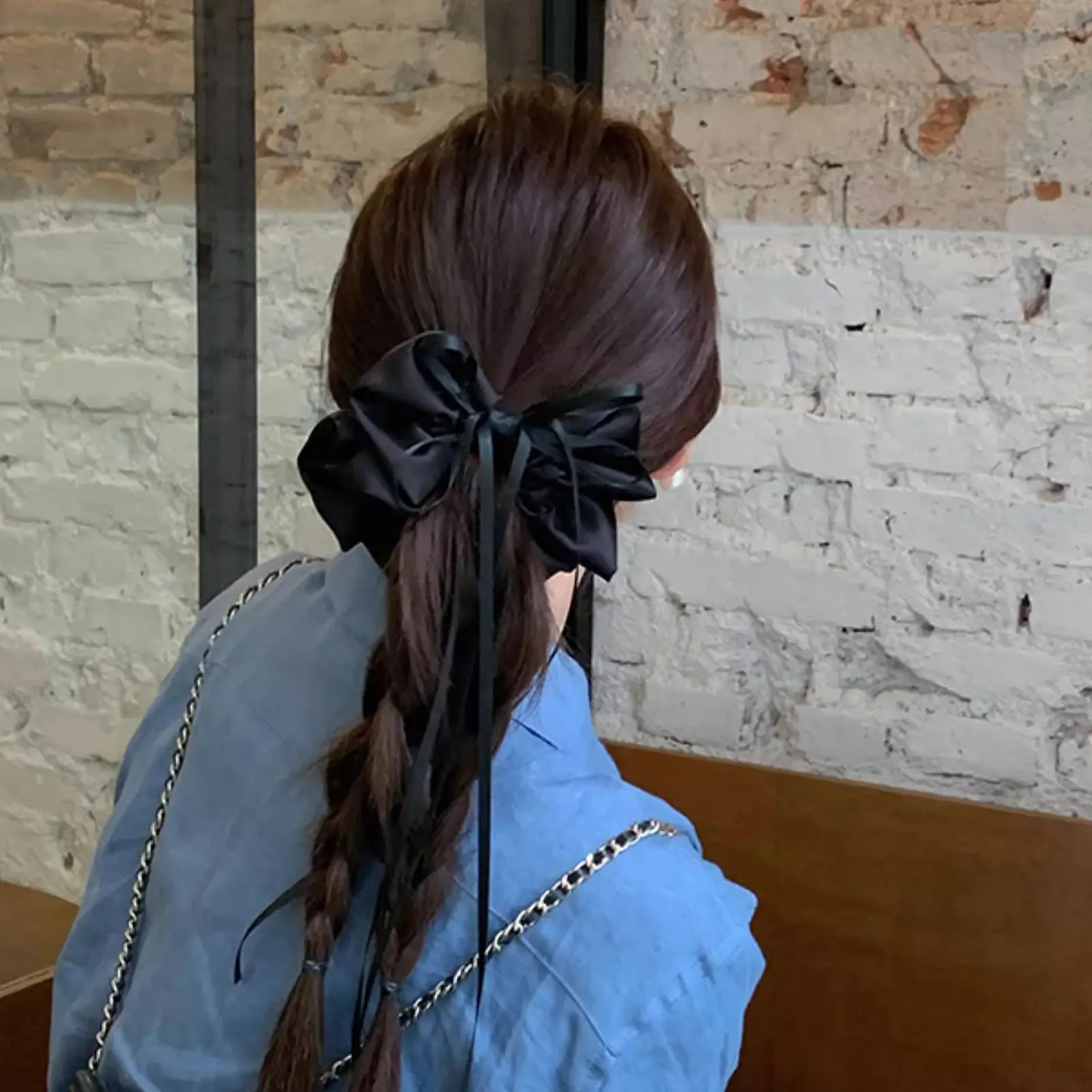 Sweet Hair Band Butterfly French Ballet Cream Girl's Large Intestine Hair Elastic Headdress Ponytail Clip Hair Rope Exquisite
