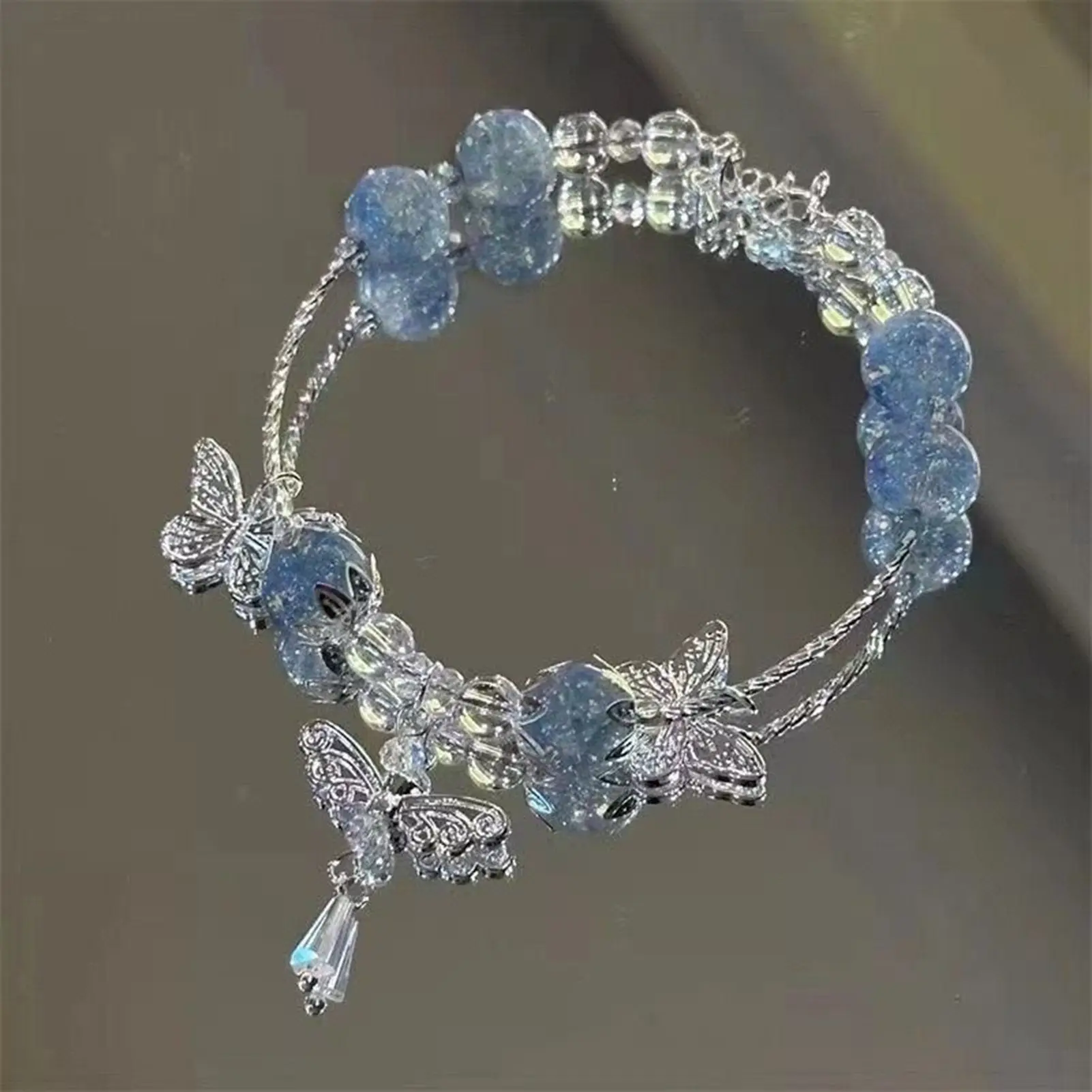 Fashion Bracelet Strand Beads Korean Fashion Jewelry For Women Charm Bracelet Butterfly Hand Decoration Accessories Girls Gift
