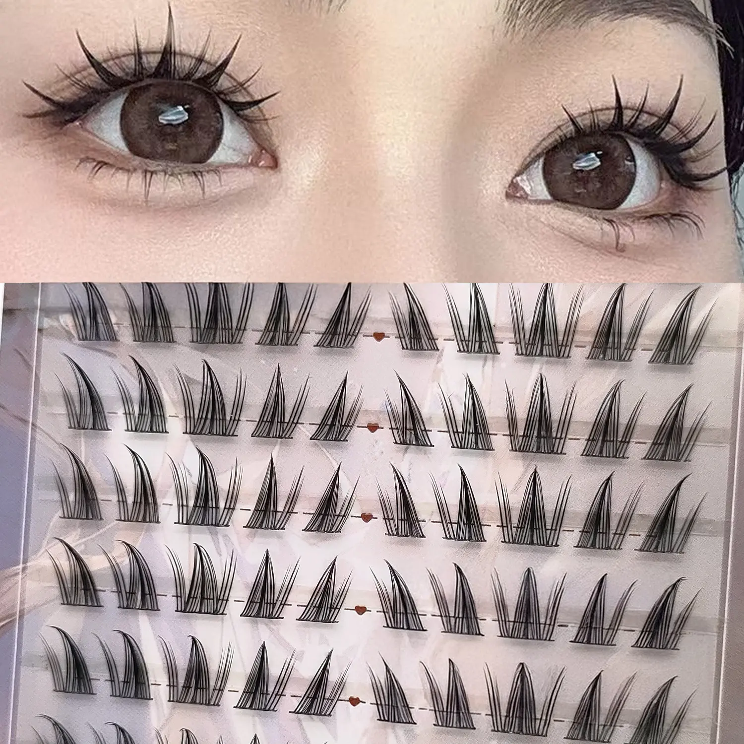 False Eyelashes Woman C Curl Eyelash Extension Single Cluster Segmented False Eyelash Perfect for Girls Night Out Eye Makeup