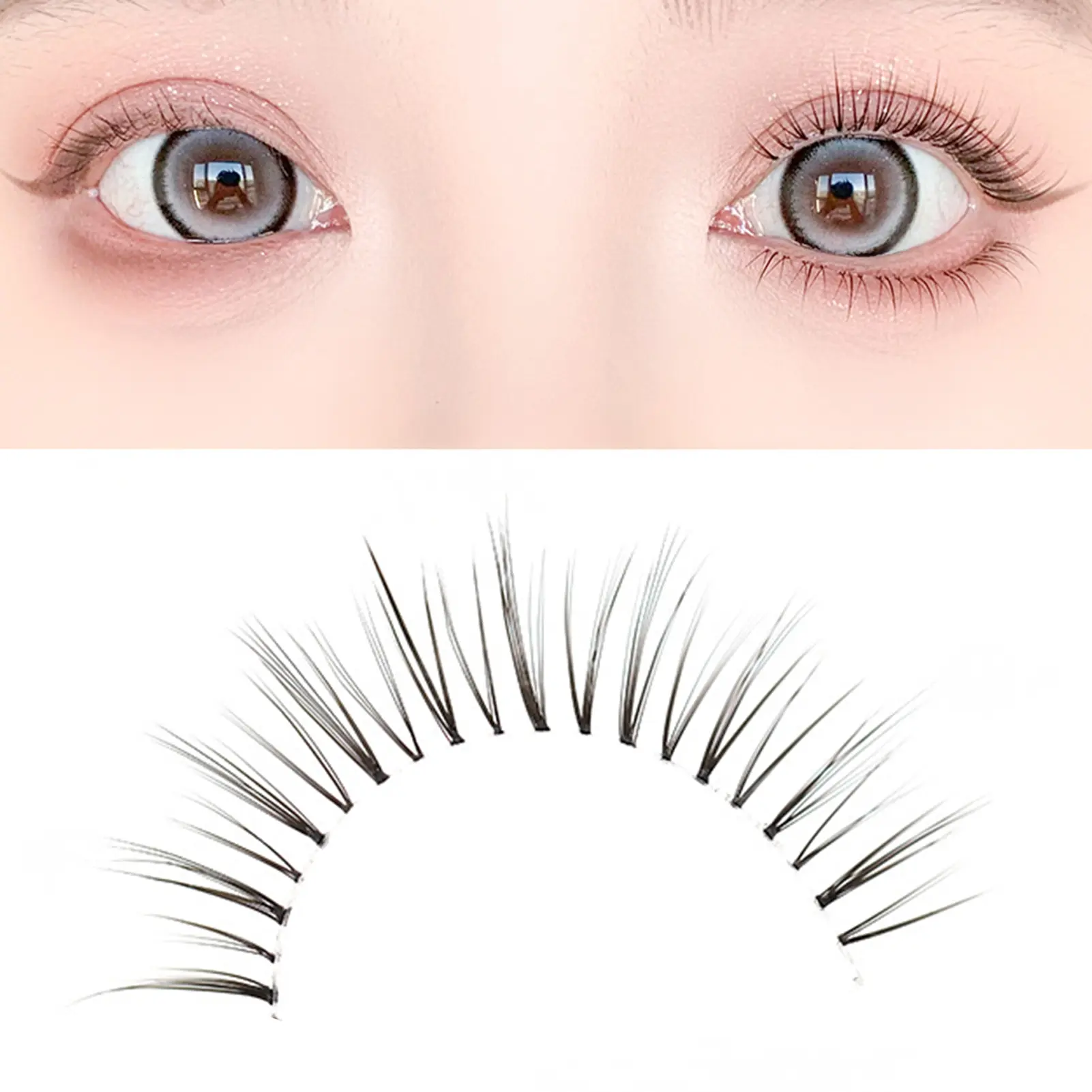 False Eyelashes Natural Look Full Strip Lashes Daily Spiky Wispy Thick Eye Lash for Eye-Lifting Effect DIY Makeup Use Tool