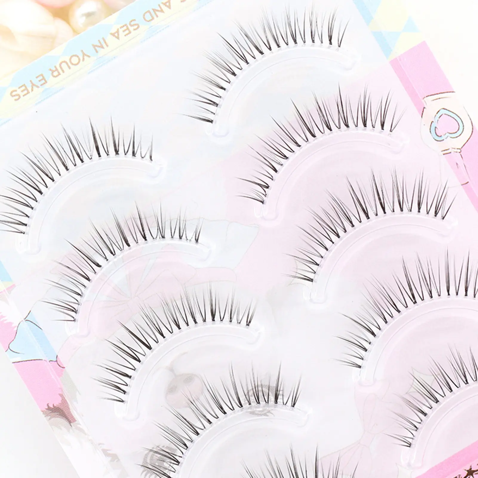 False Eyelashes Natural Look Full Strip Lashes Daily Spiky Wispy Thick Eye Lash for Eye-Lifting Effect DIY Makeup Use Tool