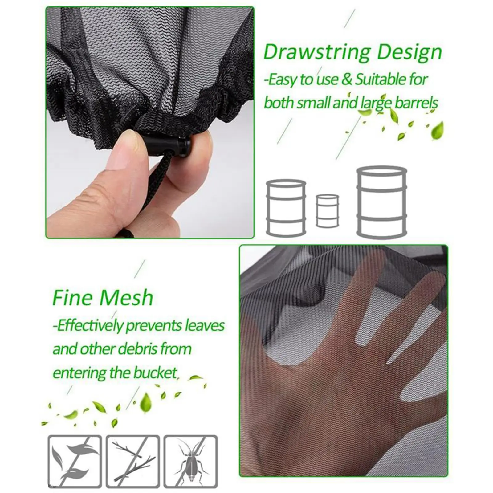 Outdoor Rain Bucket Cover Mosquito Net Cover Rain Bucket Is Convenient To Save Cleaning Time And Prevent Insects Garden Supplies