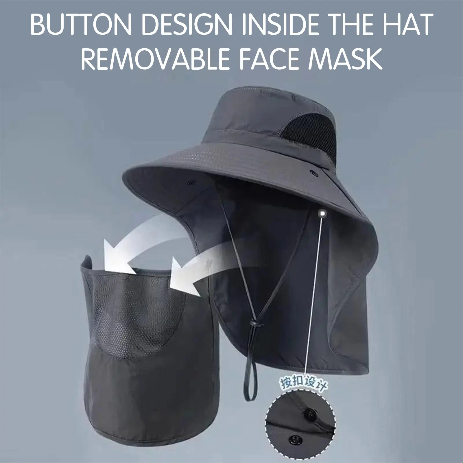 Sun Fishing Hat Women's Bucket Hat with Neck Cover Breathable Wide Brim Summer UV Protection Hat for Travel Holiday Beach