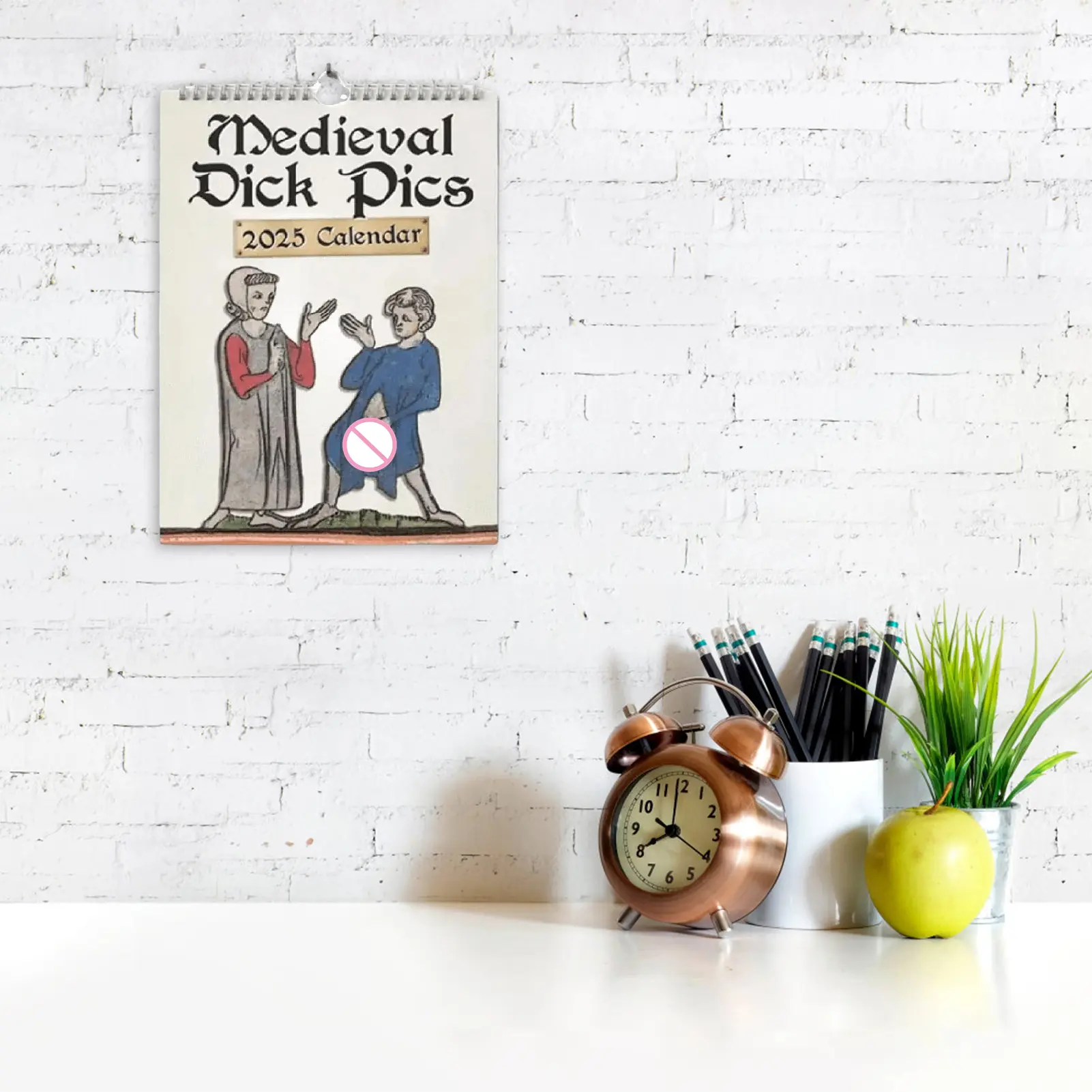 2025 Medieval Dick Pics Calendar 12 Month Planner Calendar Funny Gag New Year Gifts Wall Calendar for Home Decoration