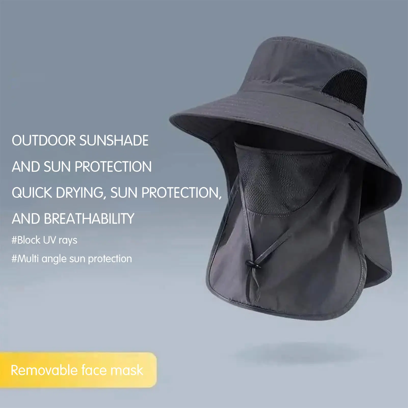 Sun Fishing Hat Women's Bucket Hat with Neck Cover Breathable Wide Brim Summer UV Protection Hat for Travel Holiday Beach