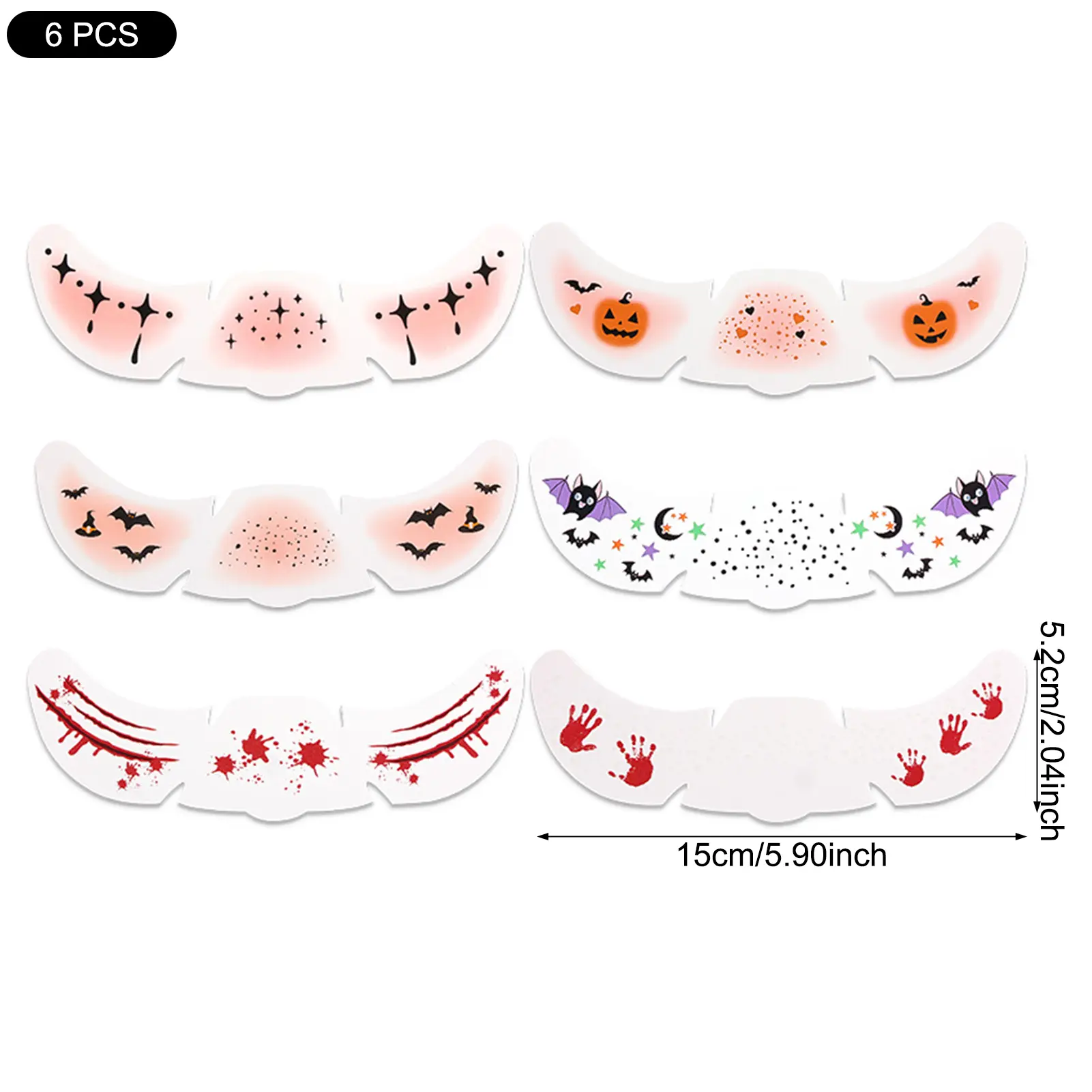 6pcs Halloween Fake Freckles Temporary Tattoos Sticker Waterproof Face Body Decor Accessories For Boys Girls Carnival Festival