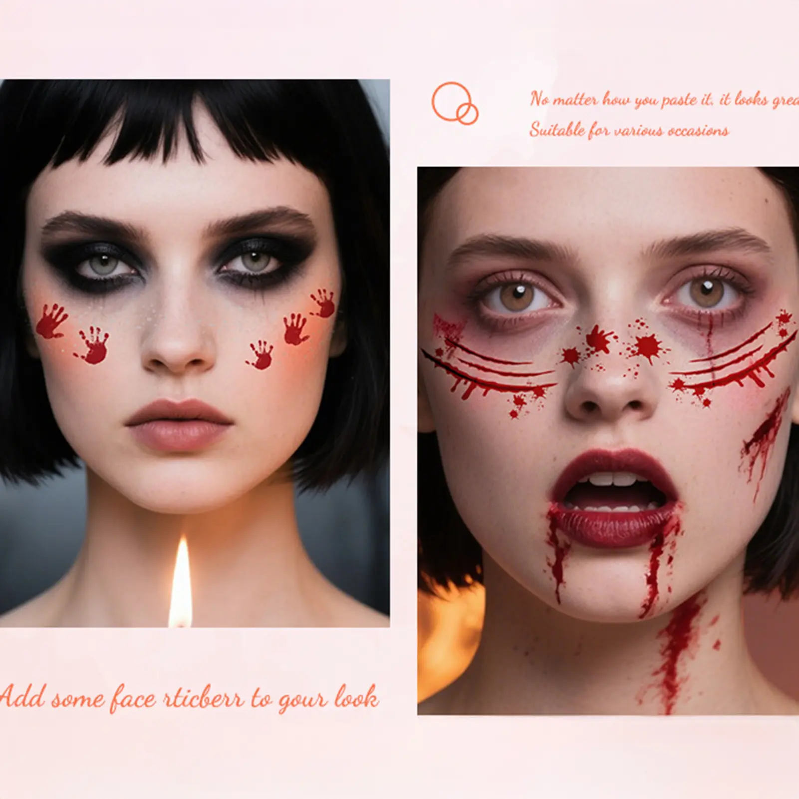 6pcs Halloween Fake Freckles Temporary Tattoos Sticker Waterproof Face Body Decor Accessories For Boys Girls Carnival Festival
