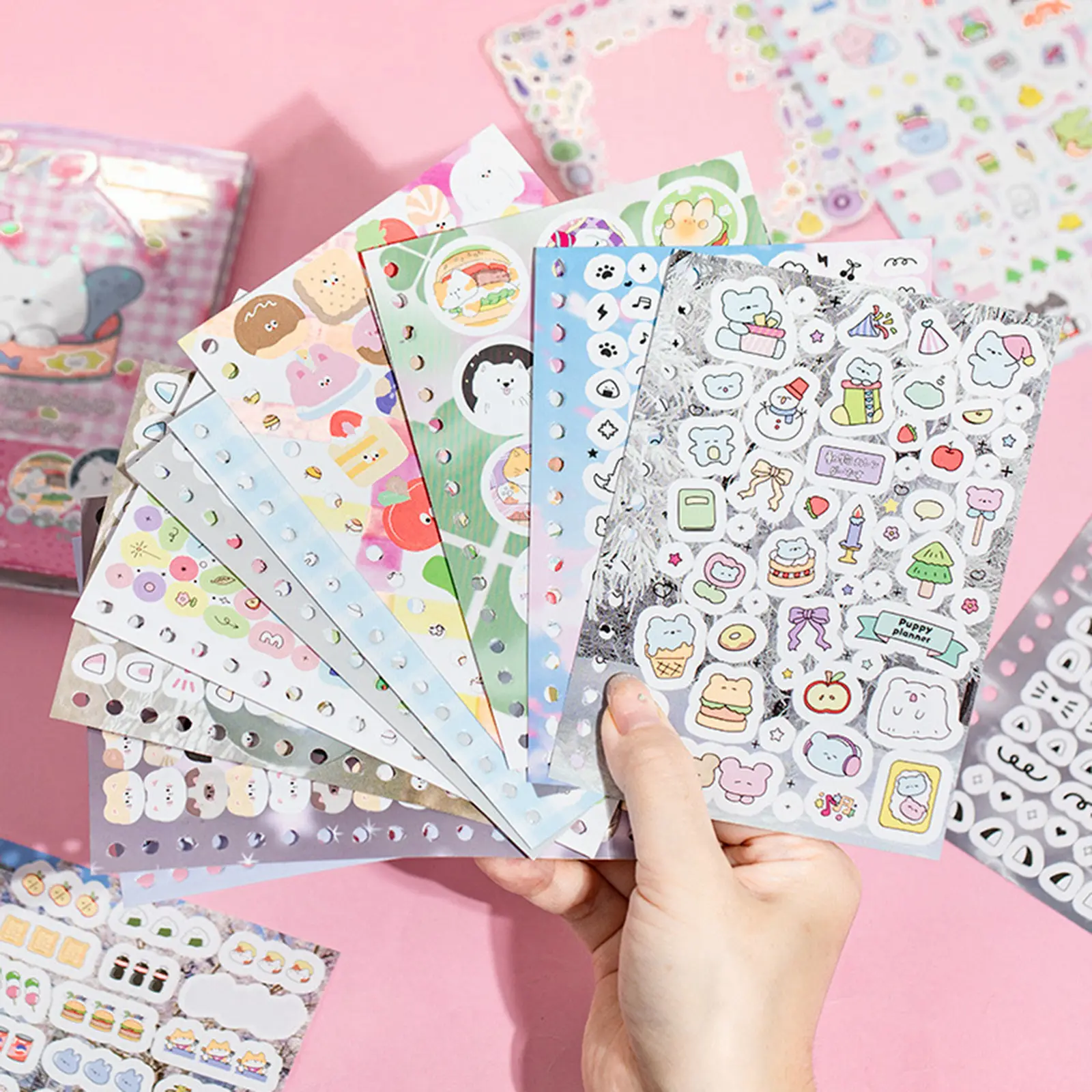 30pcs Cute Animals Cartoon Stickers Cute Puppy Bear Delicious Dessert Patterns for Decorating Notebook Diary Girls Birthday Gift