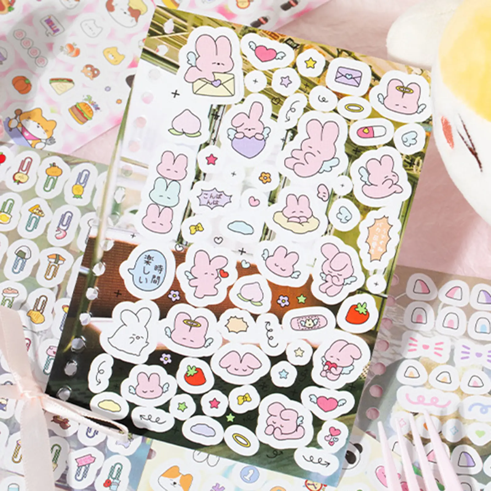 30pcs Cute Animals Cartoon Stickers Cute Puppy Bear Delicious Dessert Patterns for Decorating Notebook Diary Girls Birthday Gift