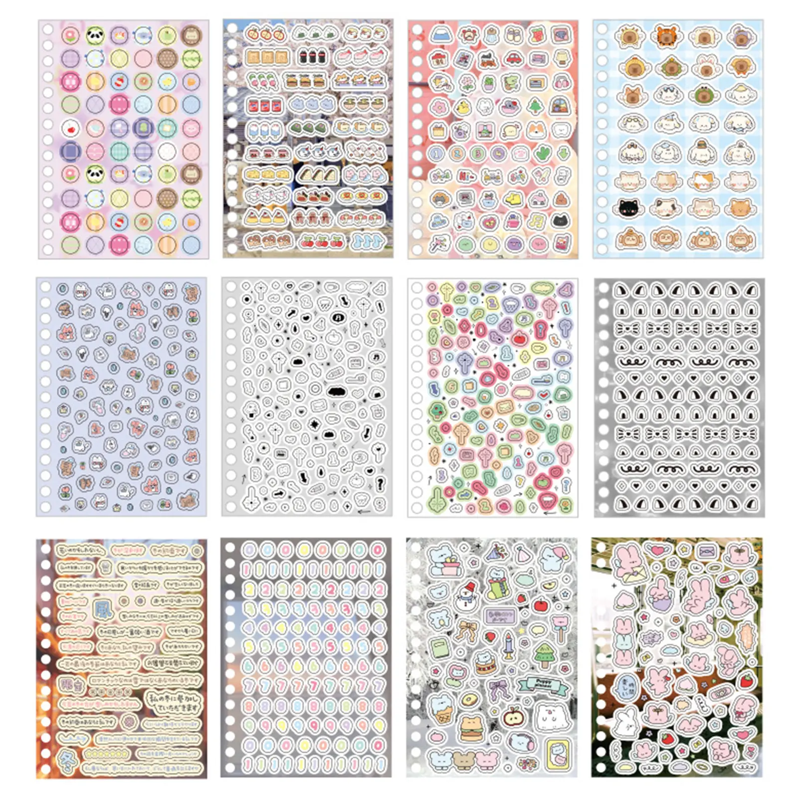 30pcs Cute Animals Cartoon Stickers Cute Puppy Bear Delicious Dessert Patterns for Decorating Notebook Diary Girls Birthday Gift