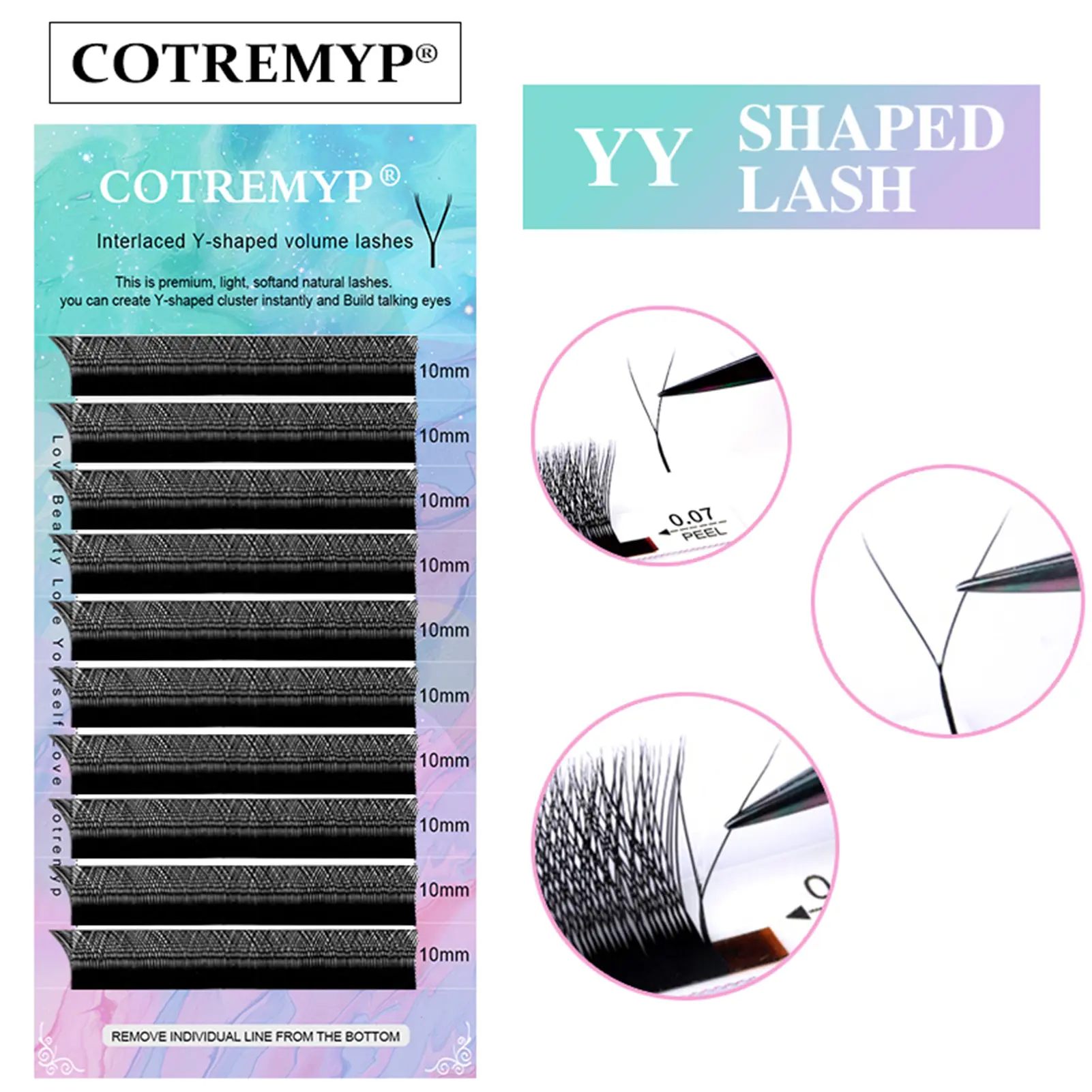 Individual Lash Clusters Handcraft Grafting False Eyelashes Curl Wispy Lash Extension for Eye-Lifting Effect DIY Makeup Tools