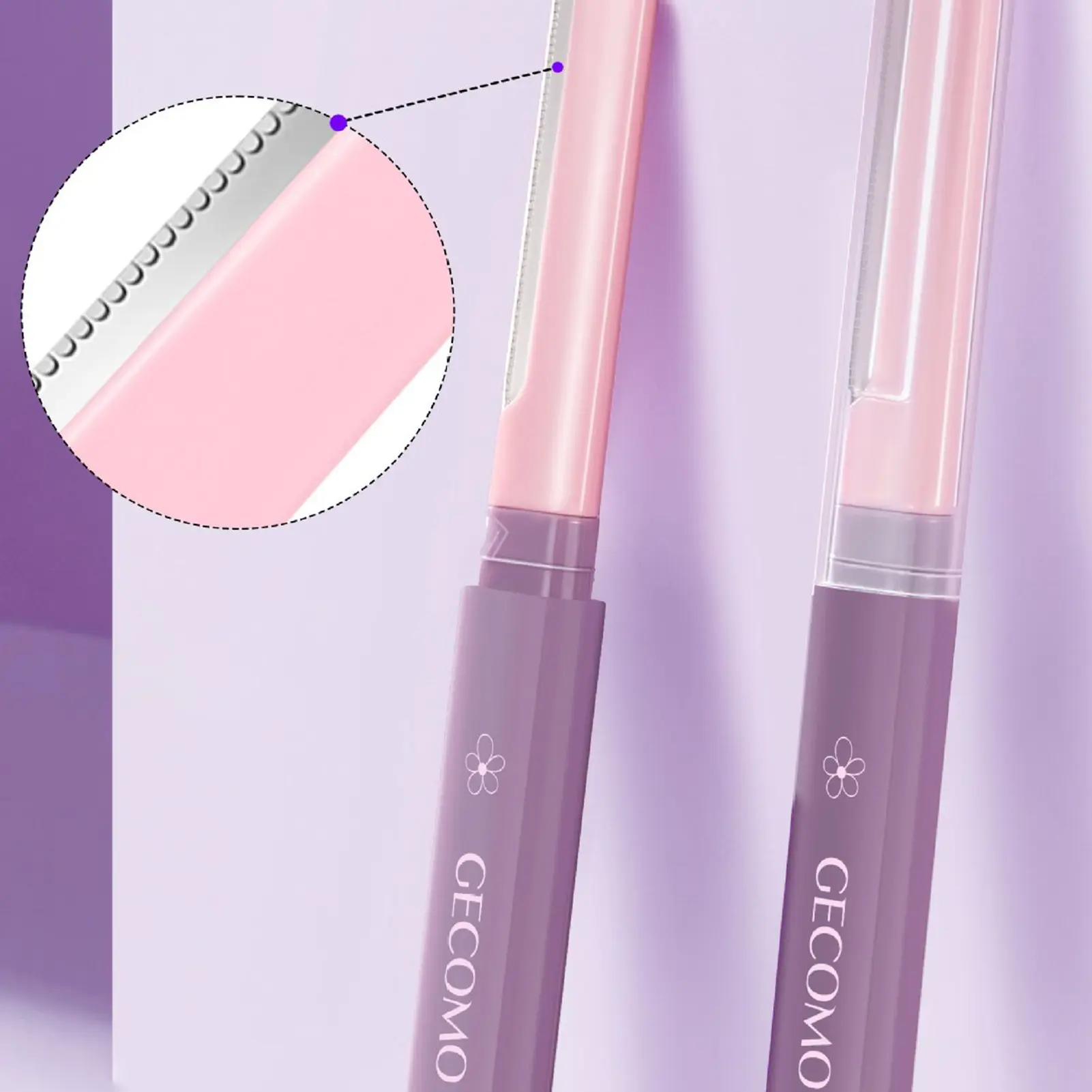 Double-headed Micro Eyebrow Trimmer Pink Precise Safety Scratch-proof Finishing Tool, Creating The Perfect Eyebrow Artifact Tool