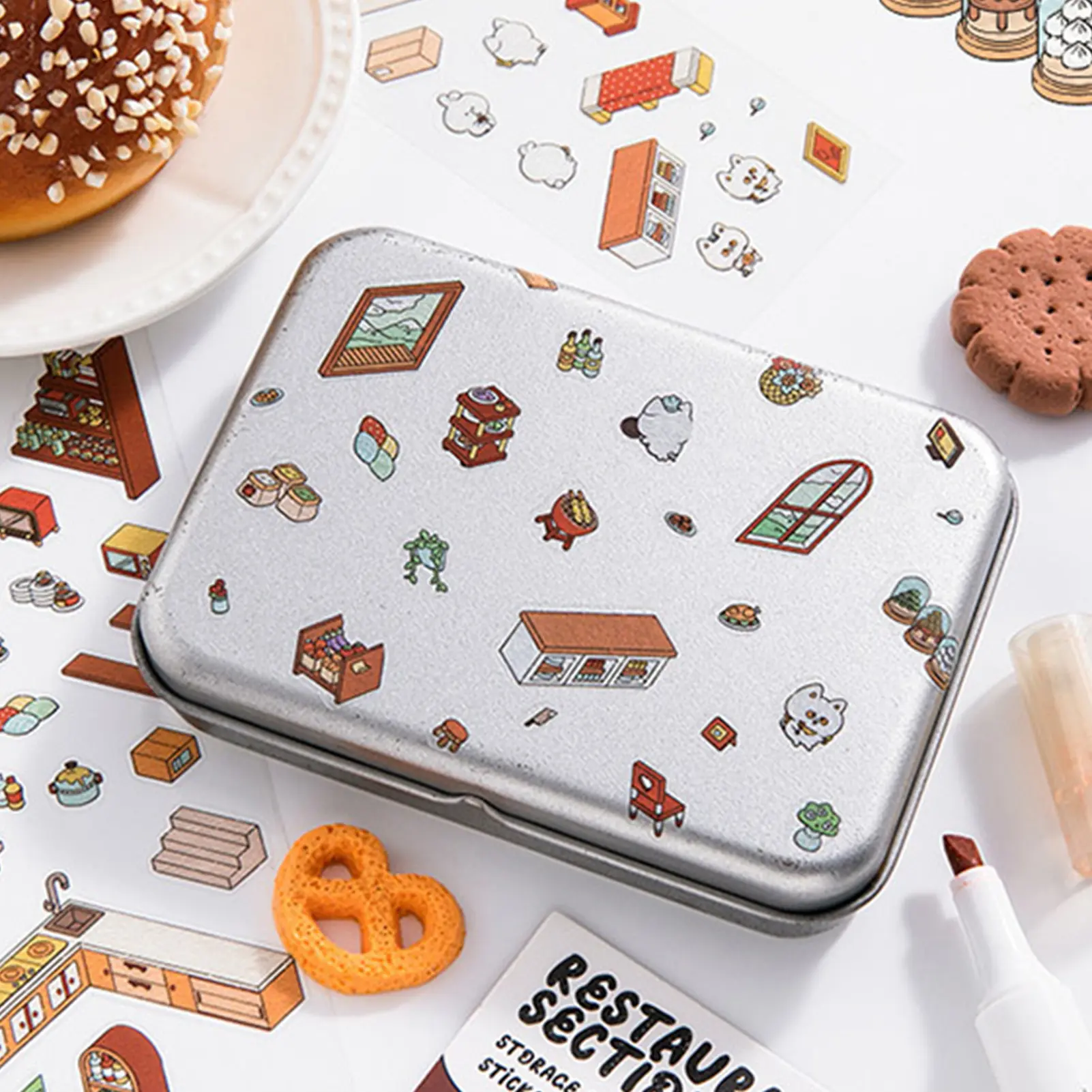 Landscaping 3D Stickers Miniature Scene Kawaii Stickers DIY Simulated Cabin Stickers School Accessories For Kids Gifts