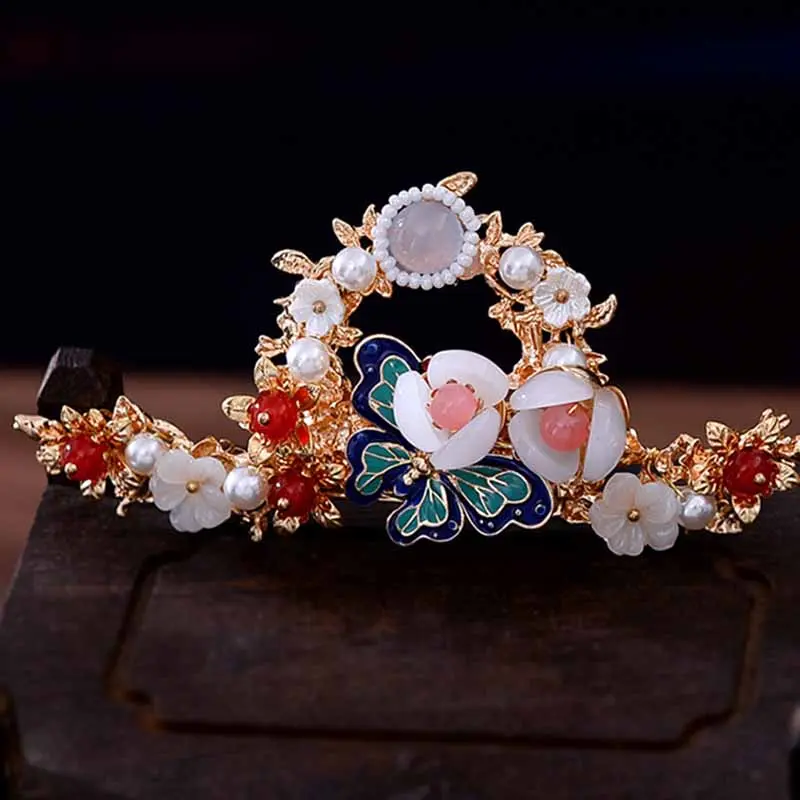 Ancient Chinese Hair Sticks Headwear Chinese Tassel Hair Chopsticks with Pearls Long Tassel Design Hair Sticks for Women Girls