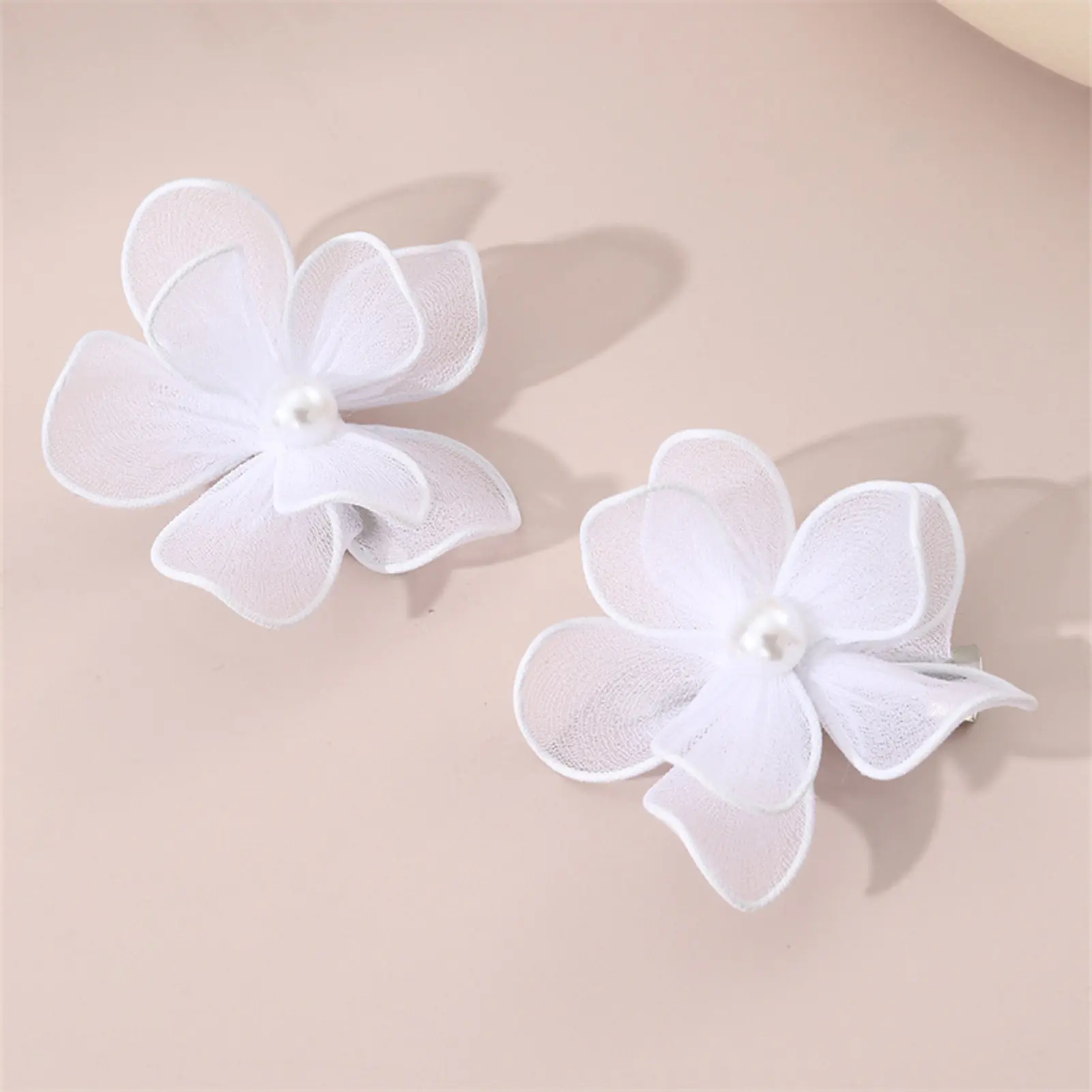 2pcs Of New Soft And Sweet Hair Clips, Lovely Flowers, Pearls, Bbangs, Clips, Floral Hair Clips And Decorative Children's Hair