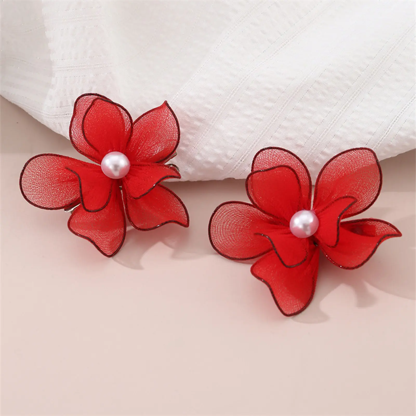 2pcs Of New Soft And Sweet Hair Clips, Lovely Flowers, Pearls, Bbangs, Clips, Floral Hair Clips And Decorative Children's Hair