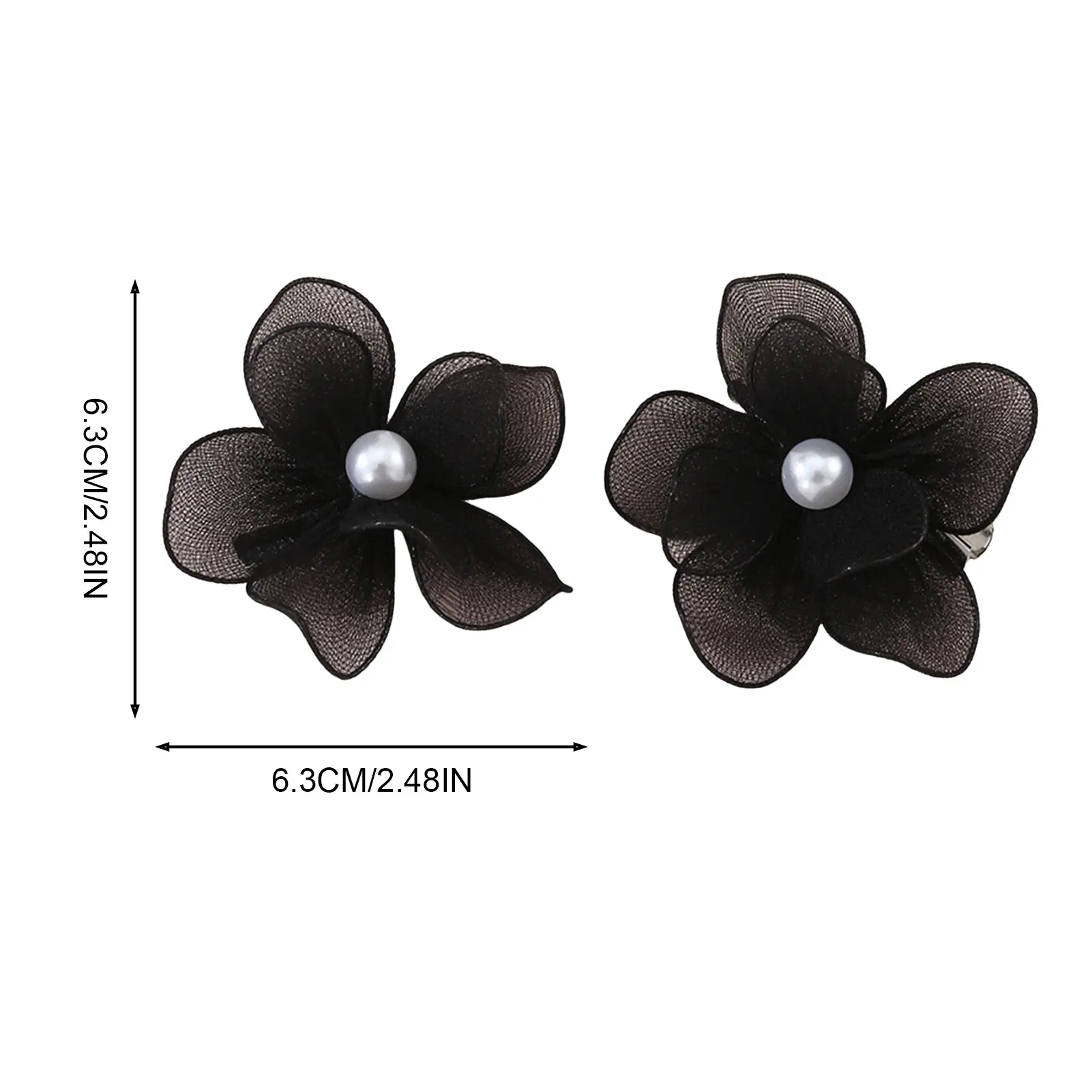 2pcs Of New Soft And Sweet Hair Clips, Lovely Flowers, Pearls, Bbangs, Clips, Floral Hair Clips And Decorative Children's Hair