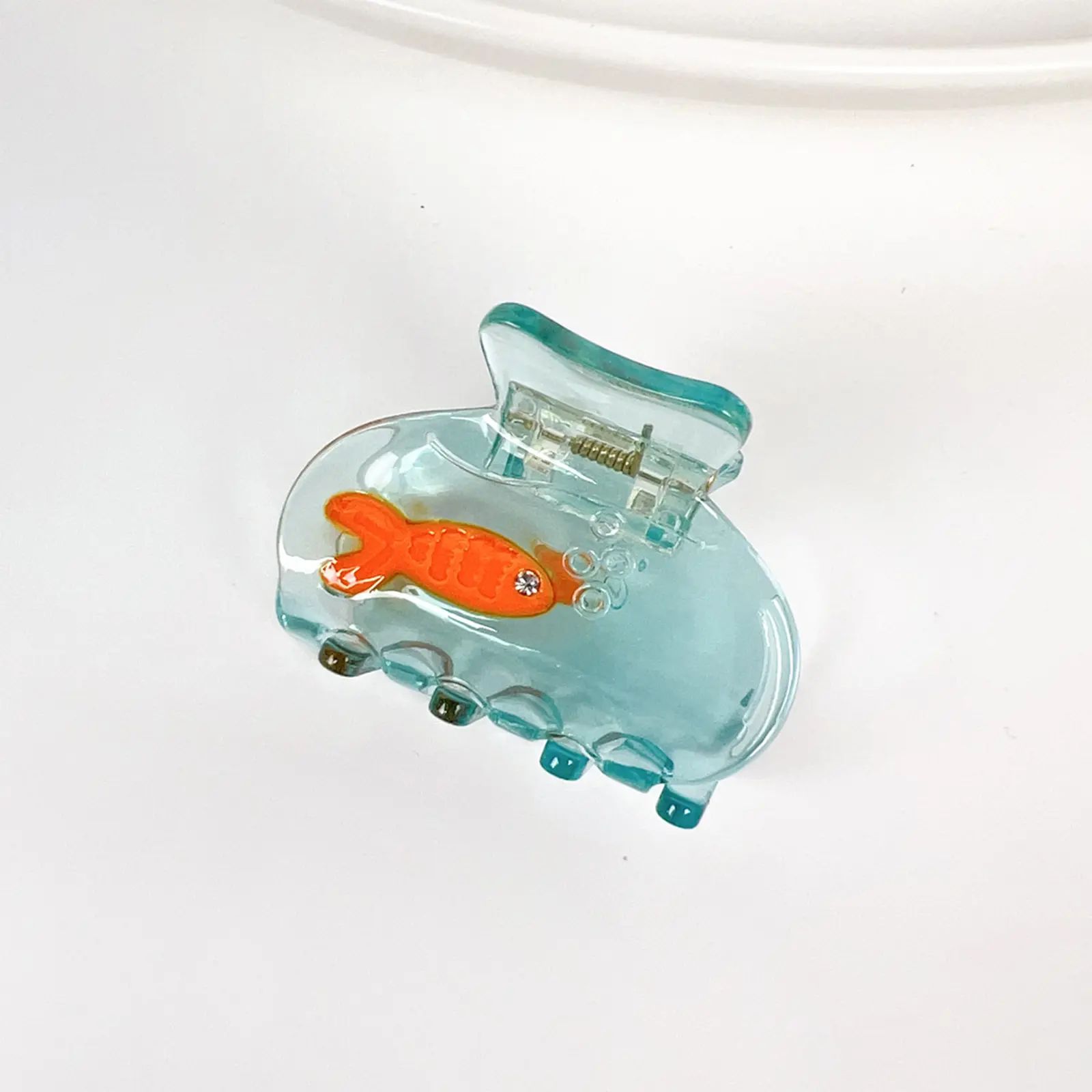 Mini Fish Hair Claw Acetic A Cute Small Size Transparent Color Animal Geometric Hairpin Half Hair Female Accessories