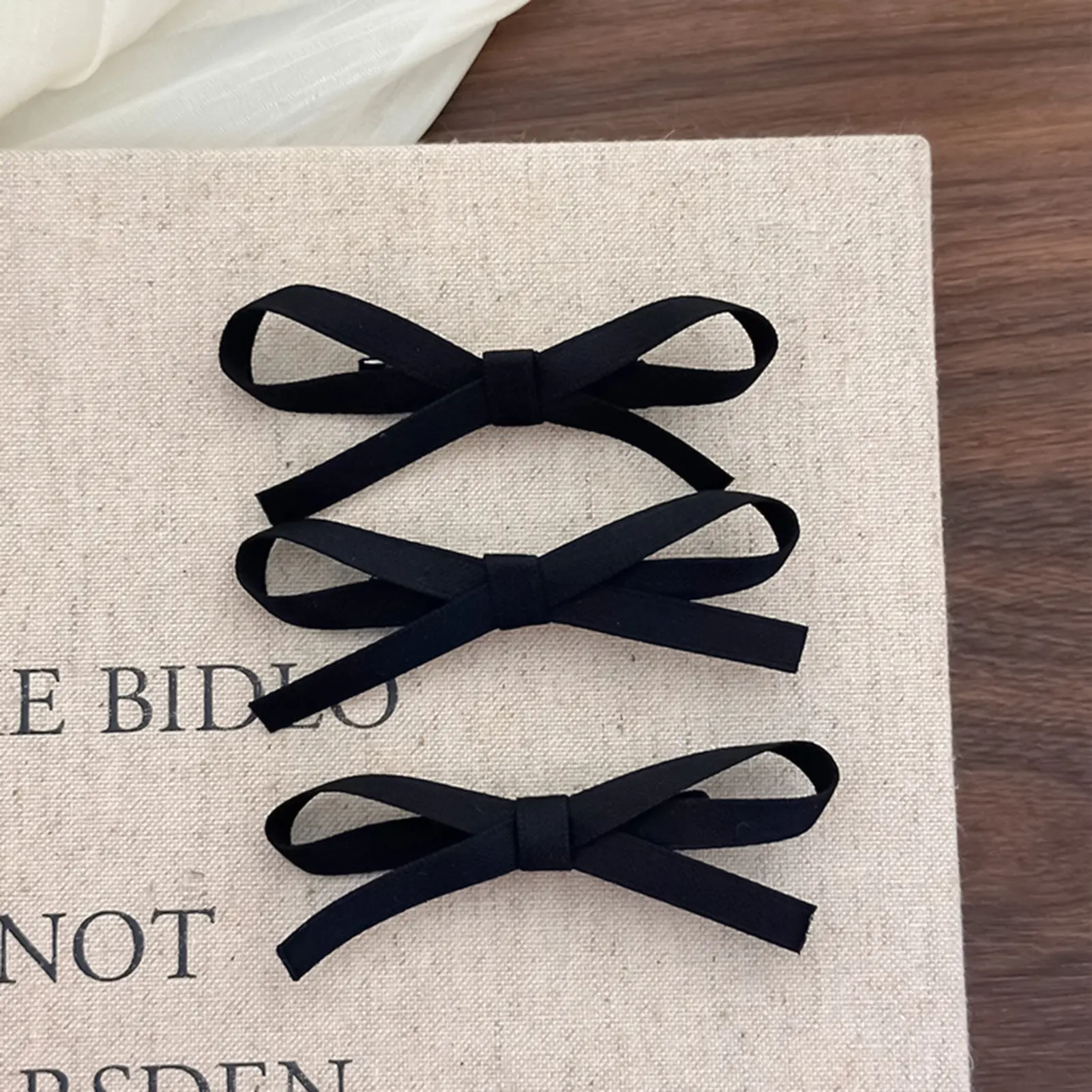 3pcs Girl Sweet Word Clip  Hairpin Baby White And Black Cute Hairpin Ribbon French Lace Feng Sen Girls Catch Clip Hairpin