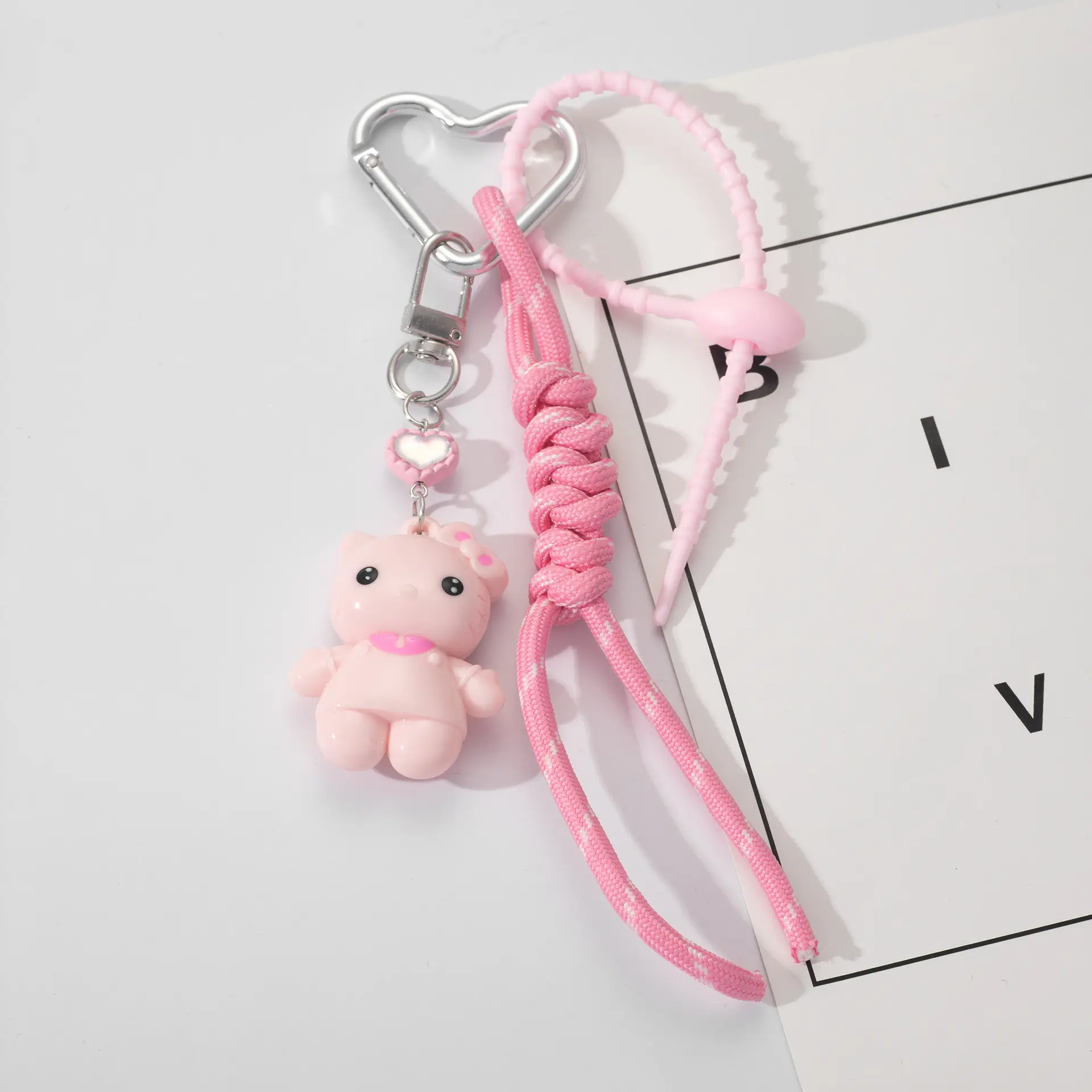 New cat key chain pendant mobile phone pendantmiu series bag pendant accessories cartoon doll leather braided rope pendant