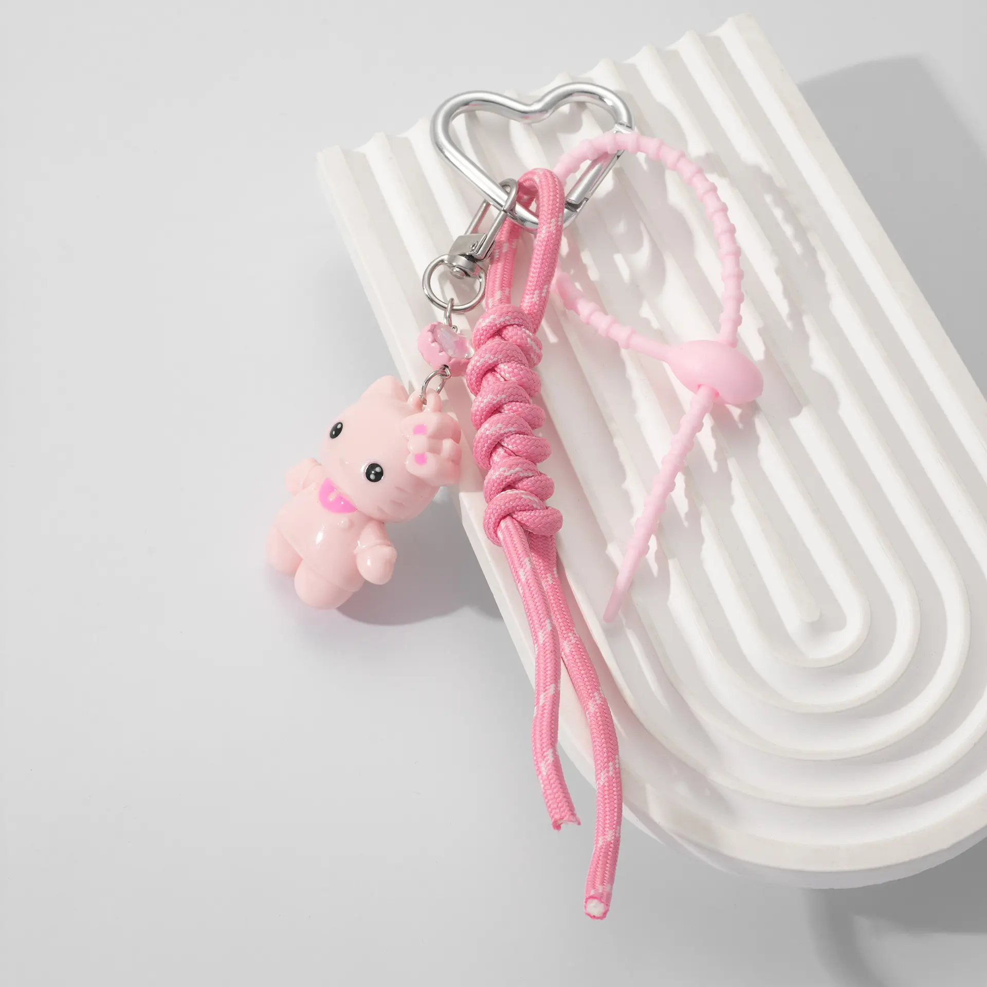 New cat key chain pendant mobile phone pendantmiu series bag pendant accessories cartoon doll leather braided rope pendant