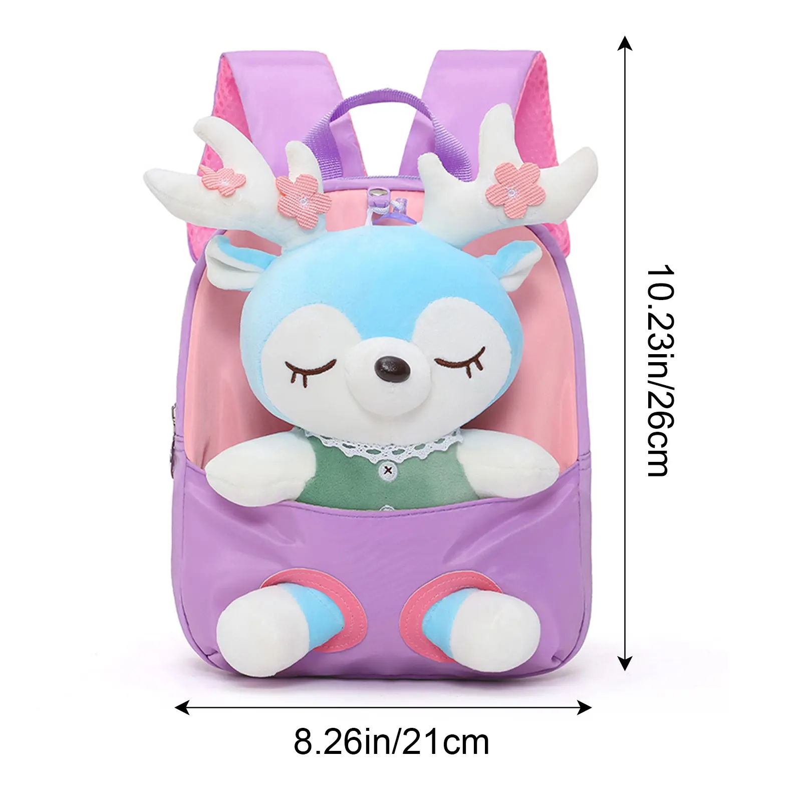 1pc Cartoon Plush Split Elk Cute Children's Small Backpack Kindergarten Baby Girl Lightweight Fashionable Cute Backpack Bag