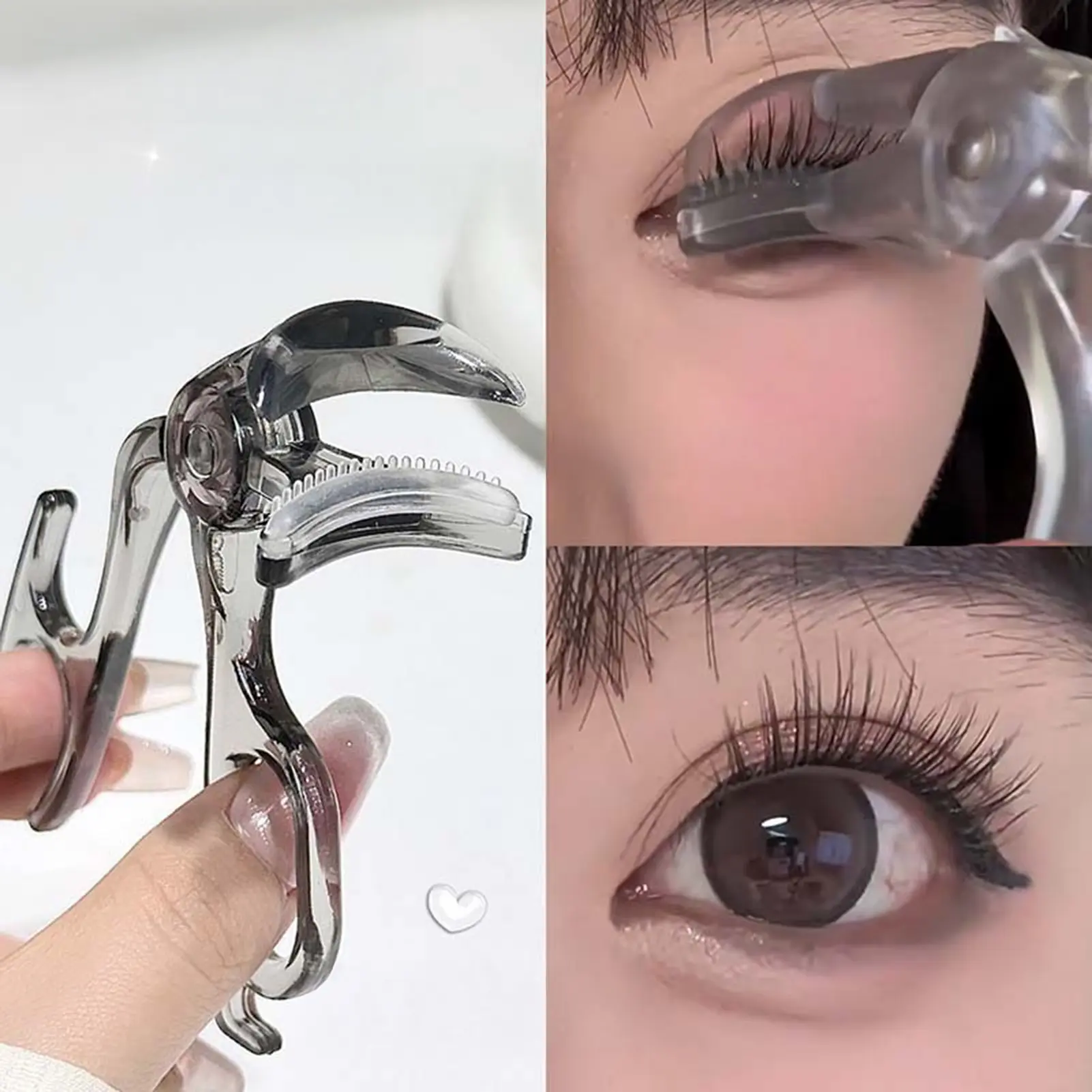 Portable Wide-angle Permanent Eyelash Clip Borderless Tooth Comb Natural Curling Professional Eye Makeup Tool Suitable Beginners