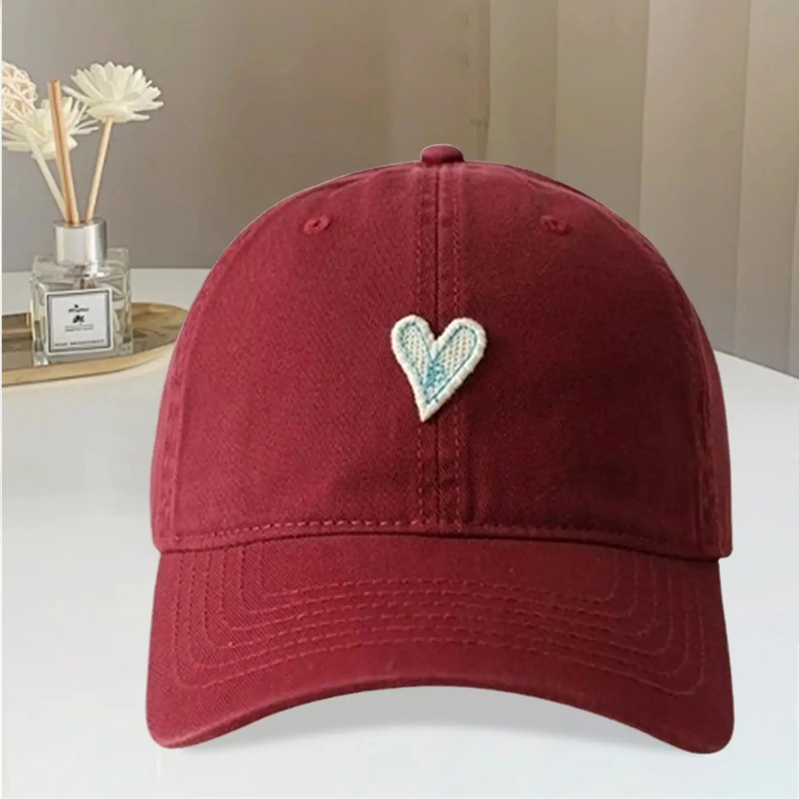 Love Baseball Cap Valentine's Day Unisex Cap Love Embroidered Breathable Visor Soft Top Fun Cap Adjustable Intimate Service