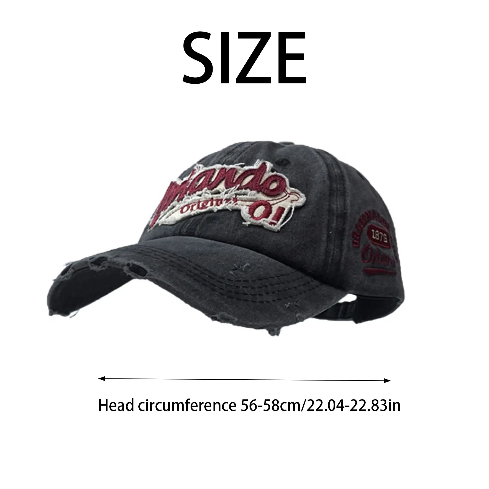 Retro Letters Embroidered Spring And Summer Baseball Caps For Men And Women Outdoor Sports Backless Sun Hats Truck Hats washable