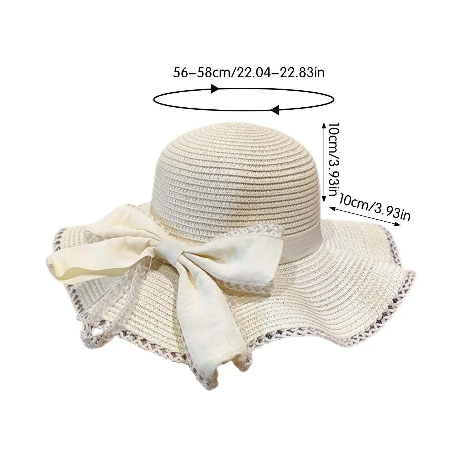 Summer Straw Hat Women Wide Brim Summer Hat With Lace Bowknot Design Elegant Straw Hats for Summer Beach Fishing Hiking Gift