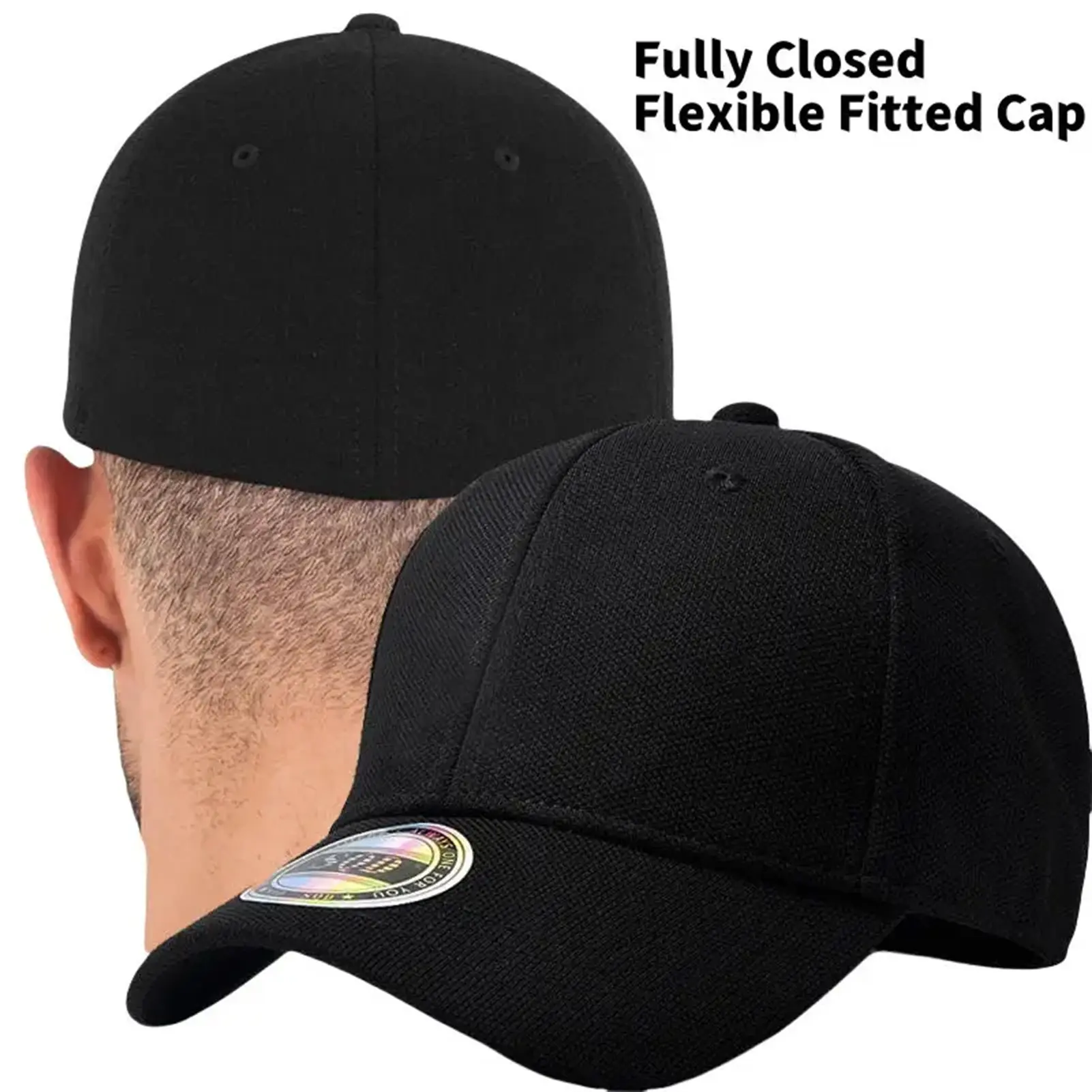 1pc Unisex Sport Baseball Cap Snapback Hats Fitted Closed Full Cap Women Gorras Bone Male Trucker Hat Casquette Outdoor Black