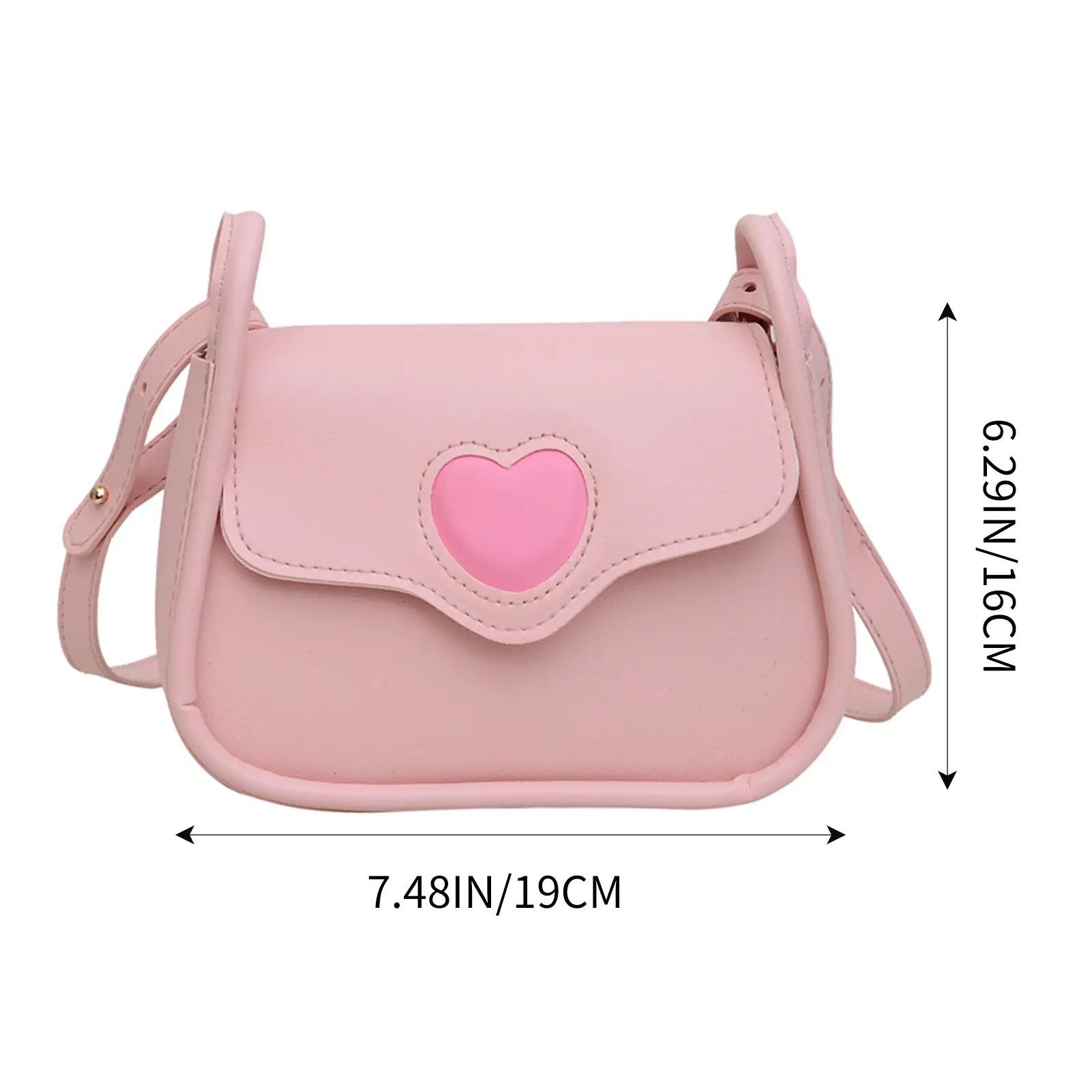 Saddle Messenger Bag Women's Shoulder Bag Solid Color Retro Love Buckle Pu Leather Handbag 2025 Designer Casual Underarm Bag