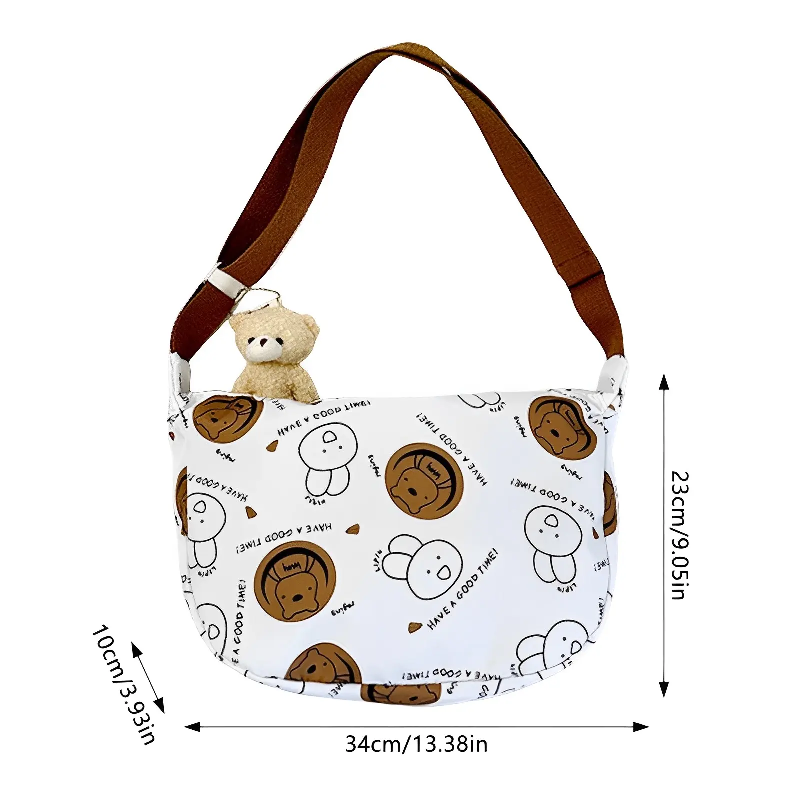 New Shoulder Bag Large-capacity Printed Canvas Rabbit Print Does Not Include Bear Pendant Messenger Bag Waterproof Handbag Party