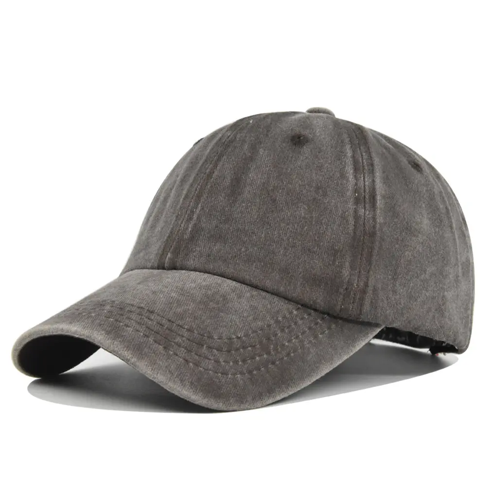 1Pcs Solid Color Bare Board Washed Baseball Cap Outdoor Nude Travel Female Male Summer Sun Visor Big Head Bent Brim Hat