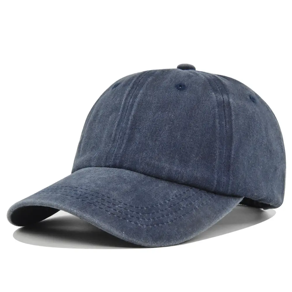 1Pcs Solid Color Bare Board Washed Baseball Cap Outdoor Nude Travel Female Male Summer Sun Visor Big Head Bent Brim Hat
