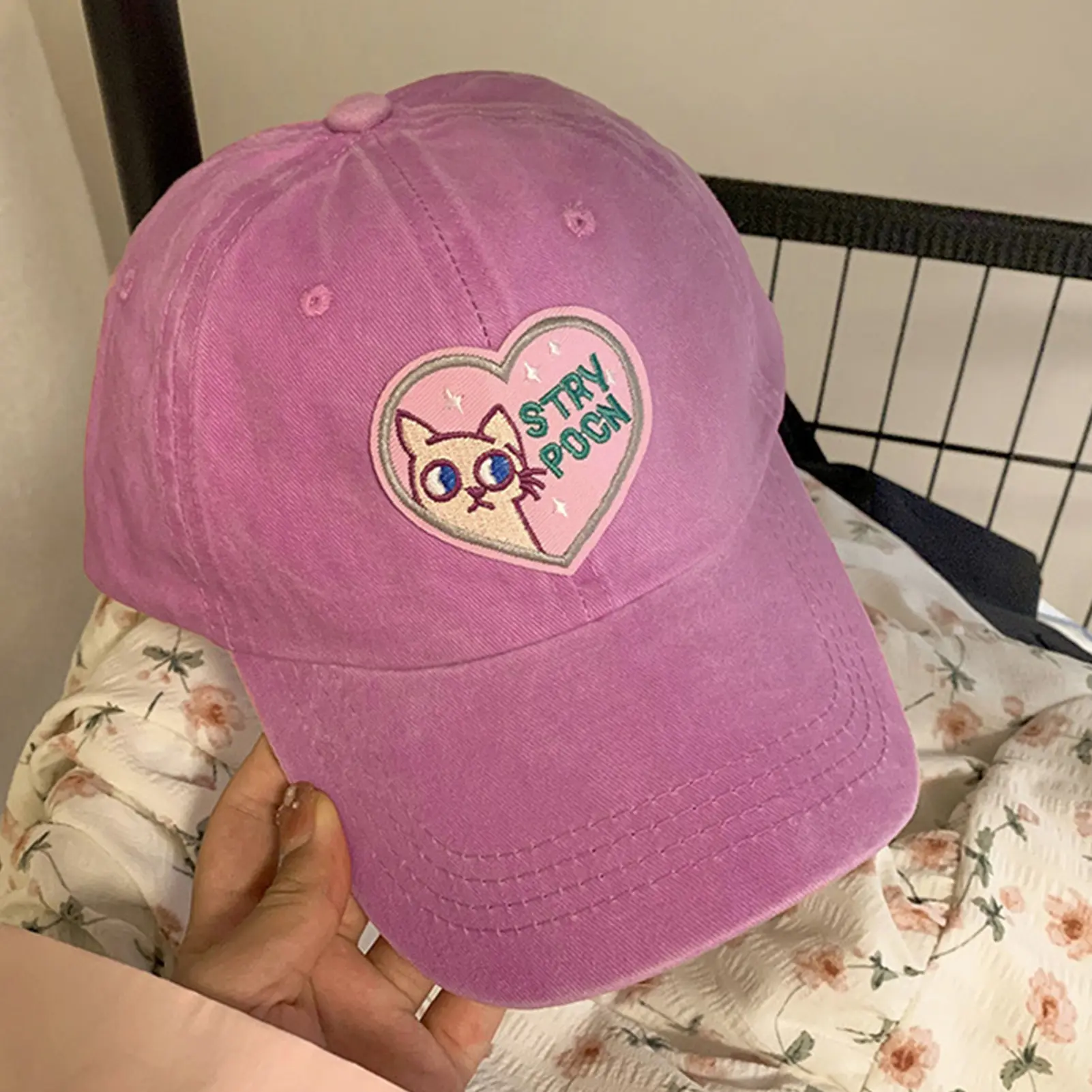 Love Women Hat Baseball Hat Women Fashion Adjustable Snapback Women Hat Soft Top Pointed Hat Cute Cat Hat Fashion Small Face