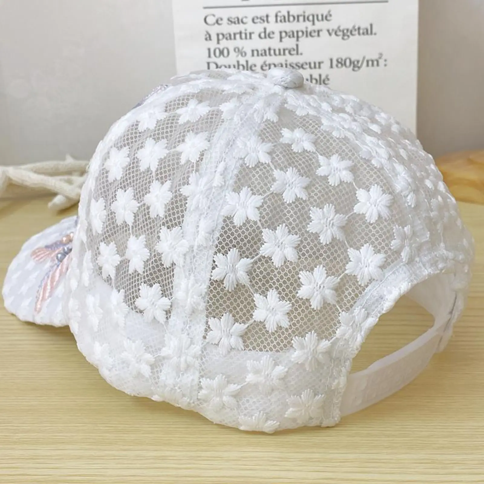 1pc Summer Embroidered Baseball Hat Thin Lace Duck Tongue Hat Breathable Fashion Baseball Hat Women's Sunscreen Hat Gorras