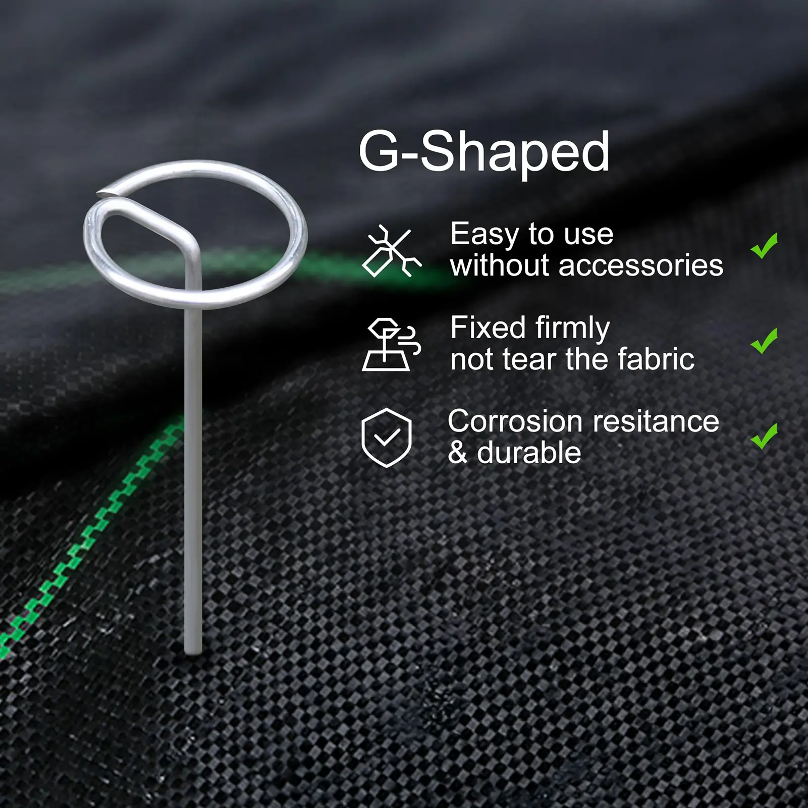 50 Pieces/bag Graden Fabric Stakesg Lawn Nails Garden Carpet Piles Square Nails Made Of Metal Materials For Outdoor Tents.