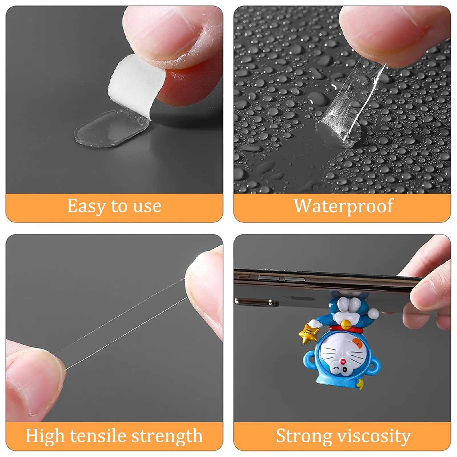 Removable Round Putty Dot Stickers Clear Glue Point Tape Traceless Clear Sticky Tack Adhesive 	for Ceramic Tile Wall Metal Glass