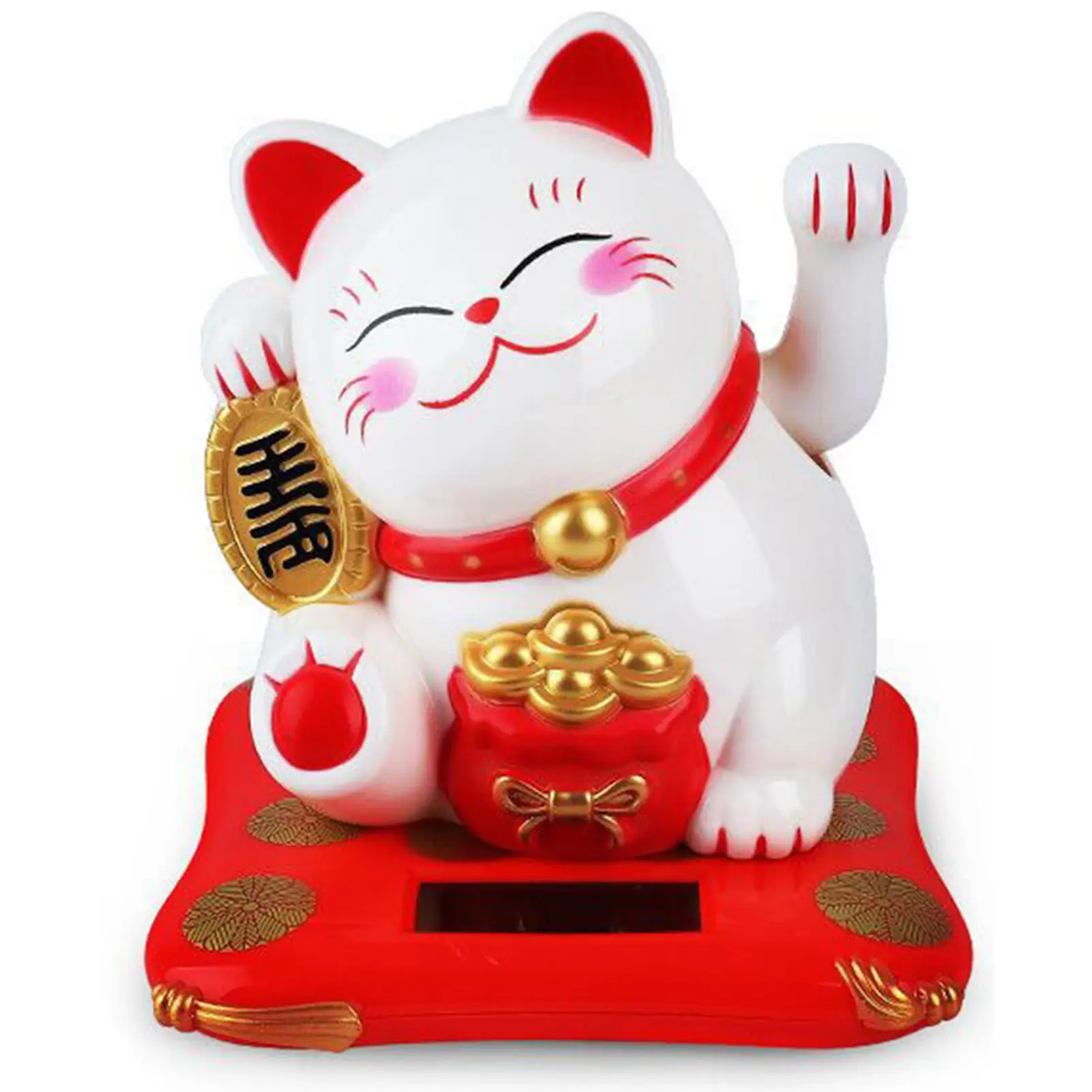 2.5 Inch Lucky Cat Ornaments Cute Solar Power Desk Cat Decoration Works Well Lucky Cat Car Ornaments Durable Home Decoration